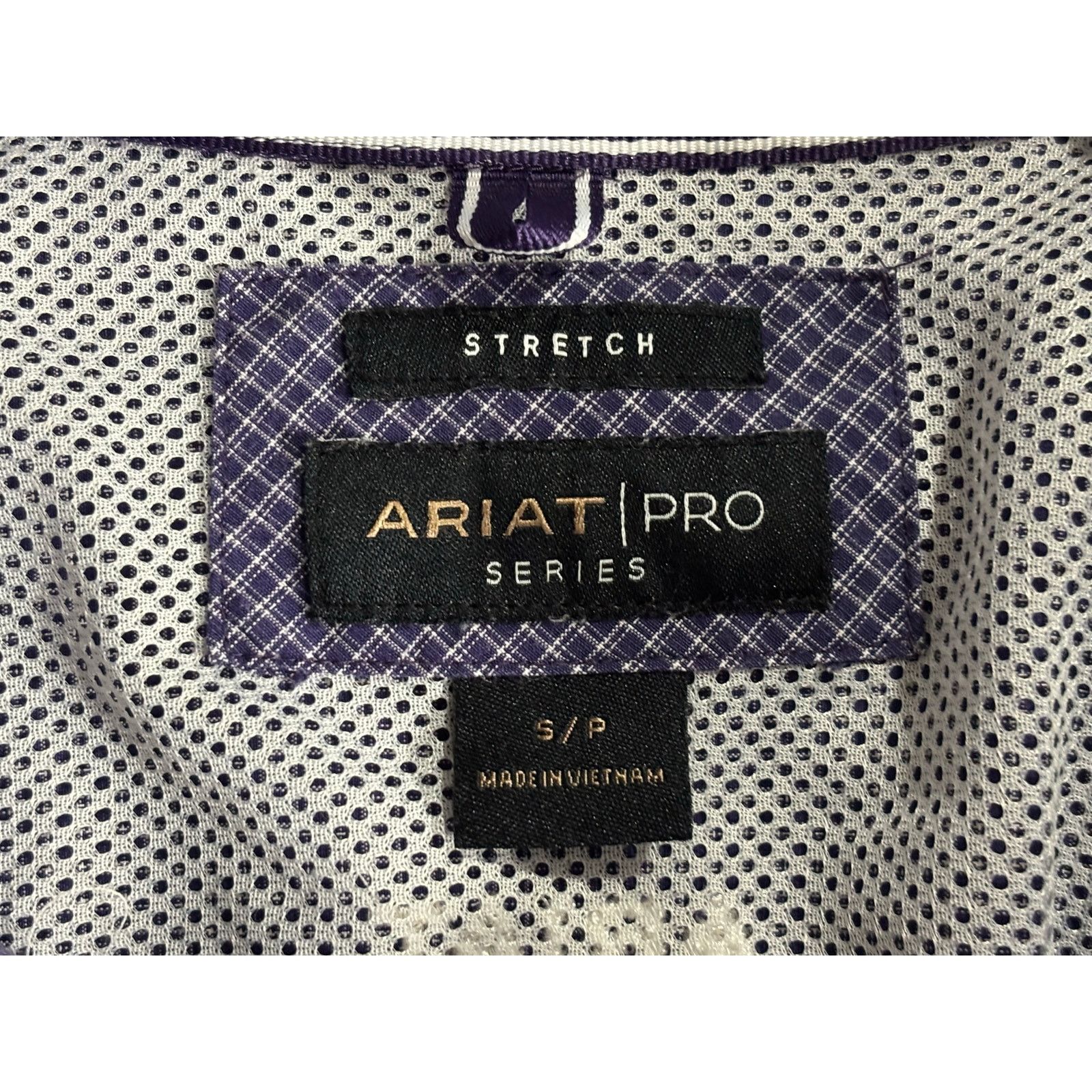 Ariat Ariat Pro Series Shirt Men's Small Blue Purple Plaid Stretch Size US S / EU 44-46 / 1 - 7 Thumbnail