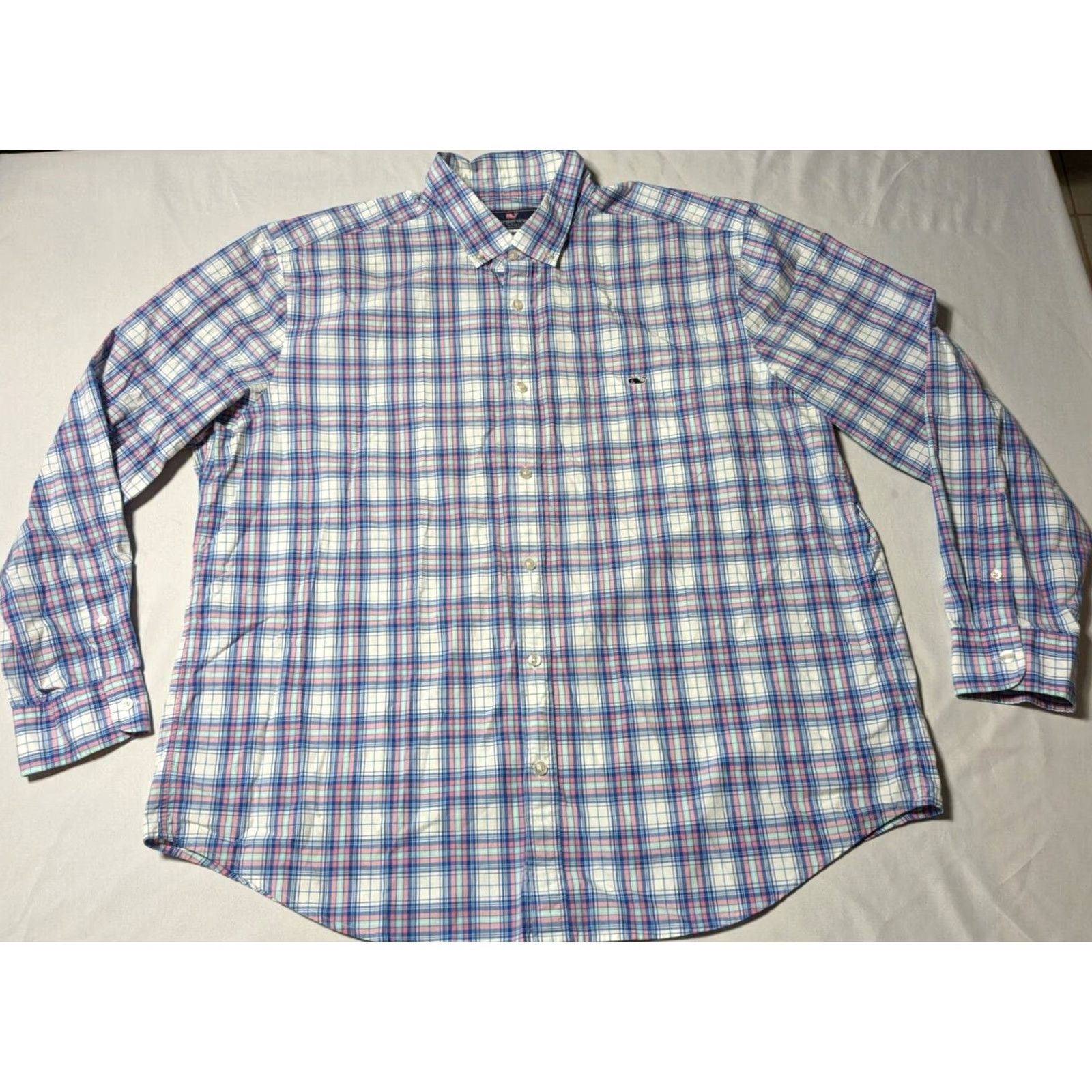 Vineyard Vines VINEYARD VINES Classic Fit Tucker Shirt Men 2XL Pink Plaid Cotton Button-Up Long Sleeve 100% Cotton Shirt Size US XXL / EU 58 / 5 - 3 Thumbnail