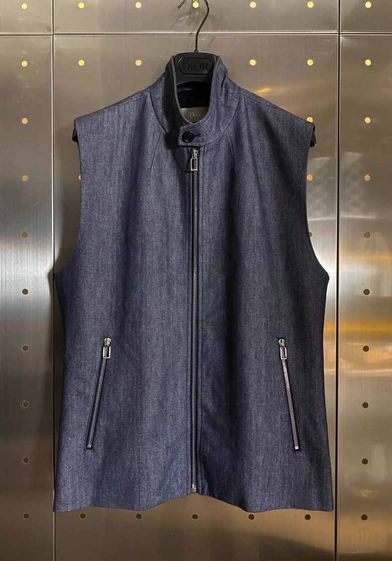 Dior Dior 13Ss blue primary starched zippered denim vest 2505-Ne Size US L / EU 52-54 / 3 - 2 Thumbnail
