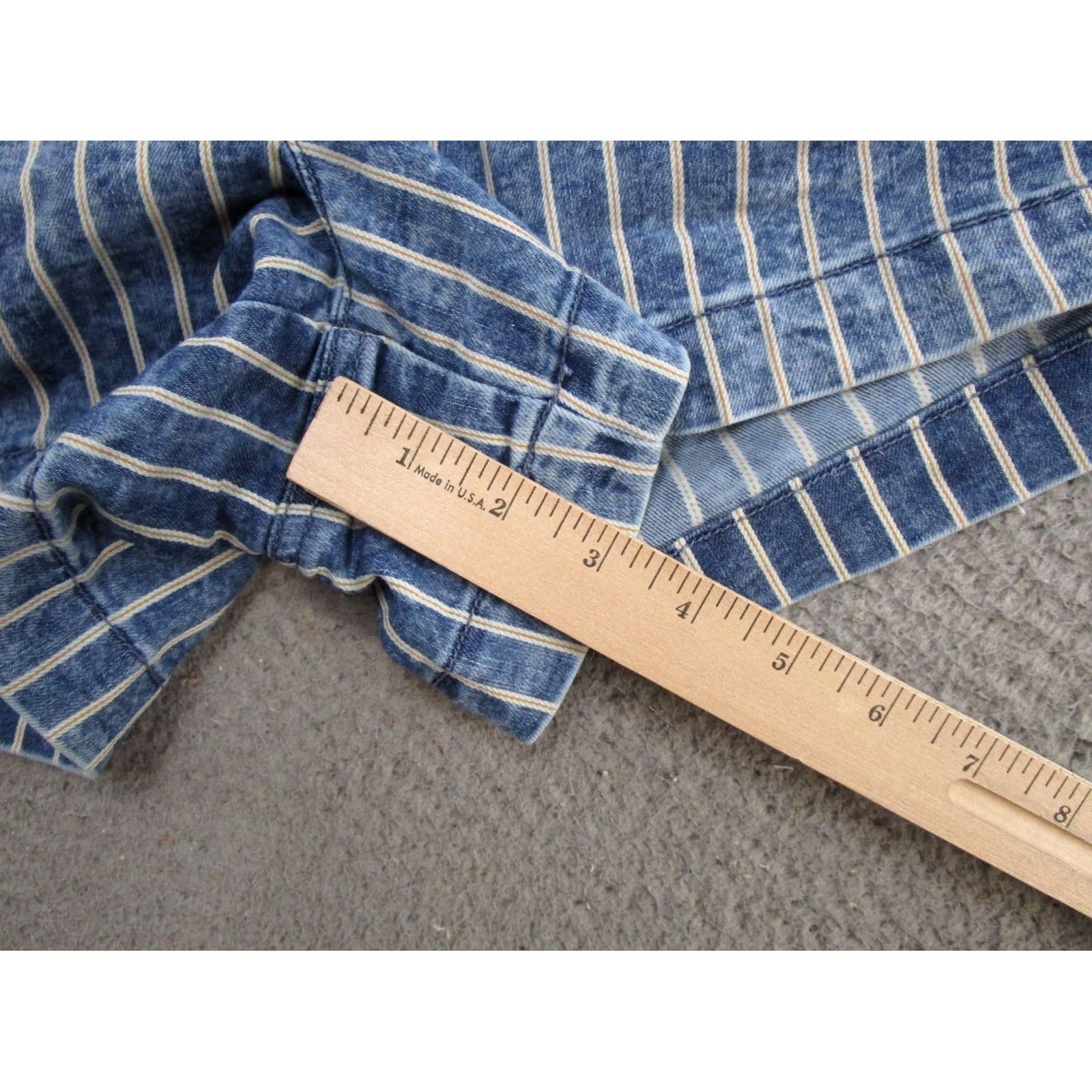 American Eagle Outfitters American Eagle Outfitters Blue Striped High Rise Mom Shorts Womens Size 14 Belted Cotton Denim Shorts Woman 14 Vintage: No Womens Size 36" / US 14 / IT 50 - 6 Thumbnail