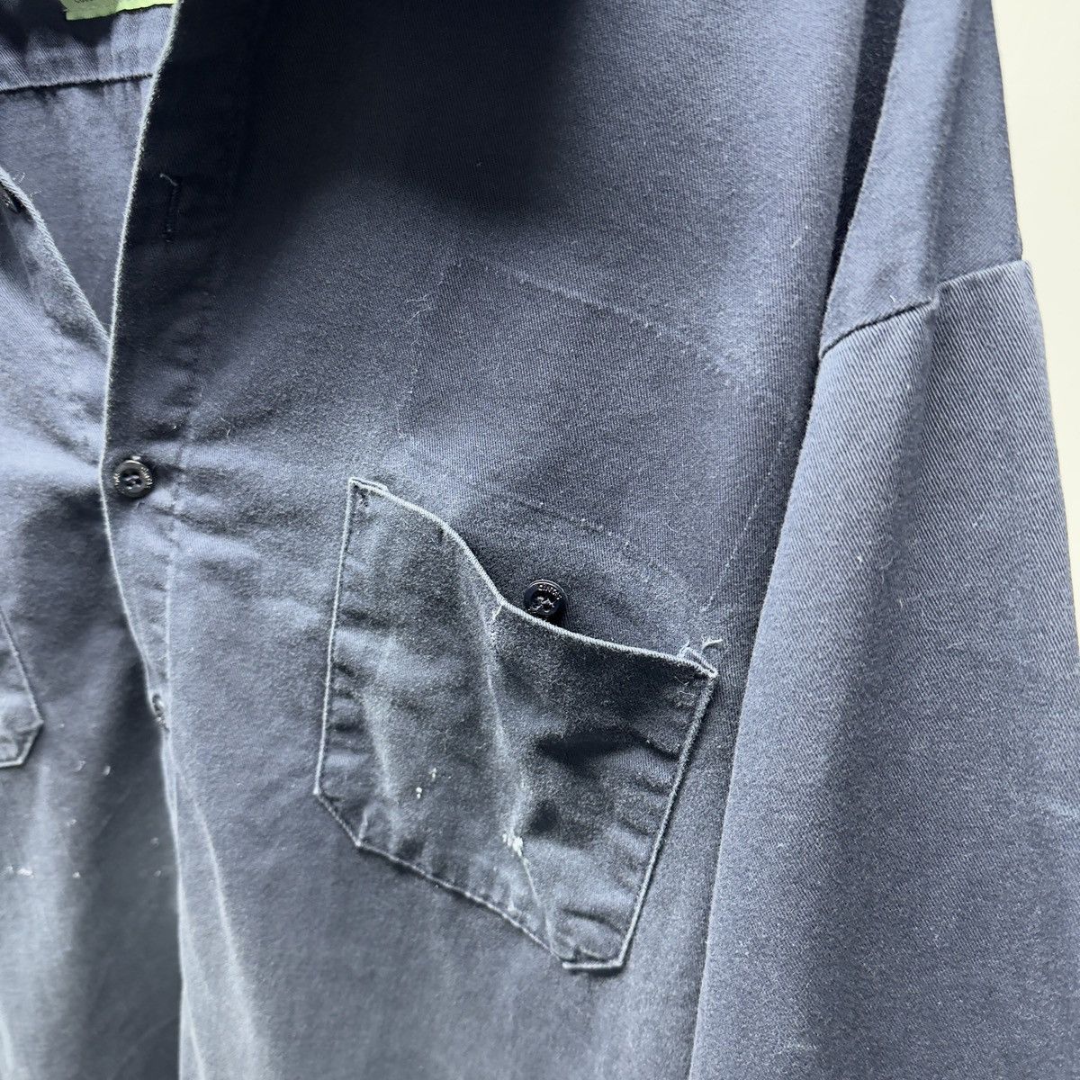 Vintage Thrashed Faded Distressed Blue Work Shirt ERD Grunge Chrome Size US XXL / EU 58 / 5 - 4 Thumbnail