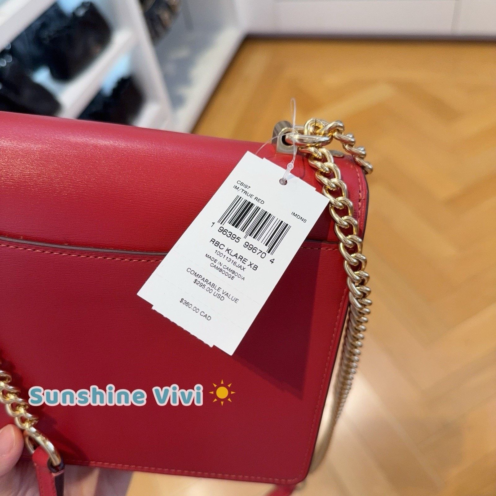 Coach NWT Coach Klare Crossbody Bag Leather CBI97 Gold/True Red Size ONE SIZE - 4 Thumbnail