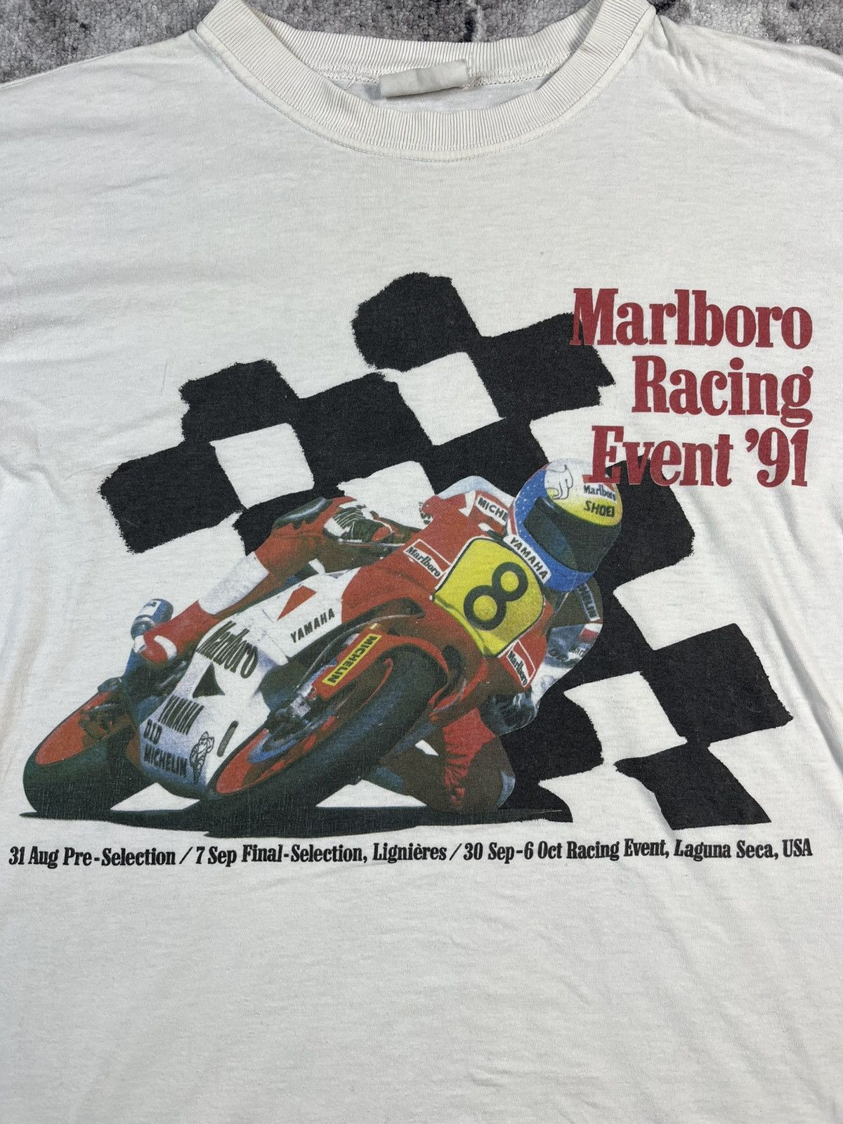 Marlboro Vintage Marlboro Racing Event 91 Moto Tee Size US XL / EU 56 / 4 - 4 Thumbnail
