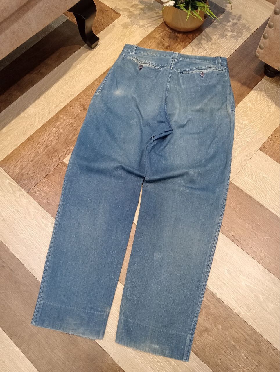 Issey Miyake RARE ISSEY MIYAKE VINTAGE DISTRESSED DENIM TROUSERS PANTS Size US 31 - 12 Thumbnail