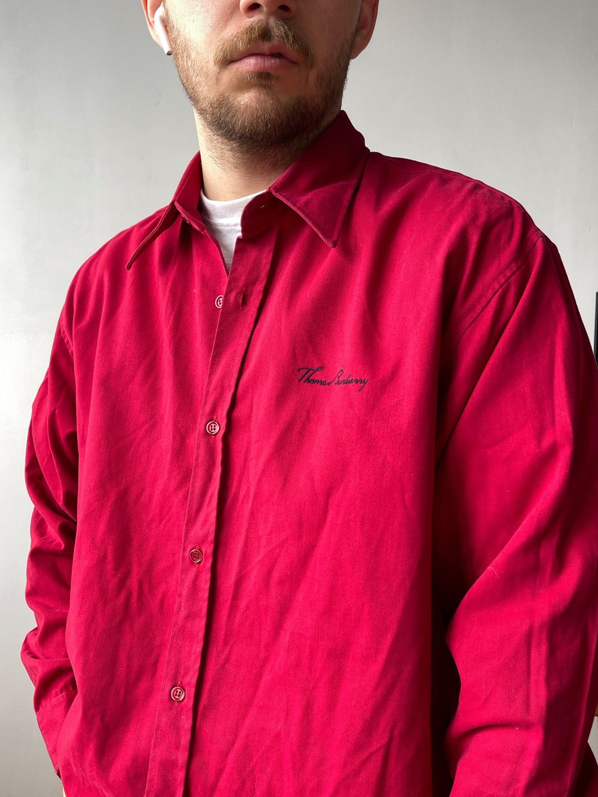 Burberry Vintage Thomas Burberry Men’s Red Shirt Size M Size US M / EU 48-50 / 2 - 1 Thumbnail