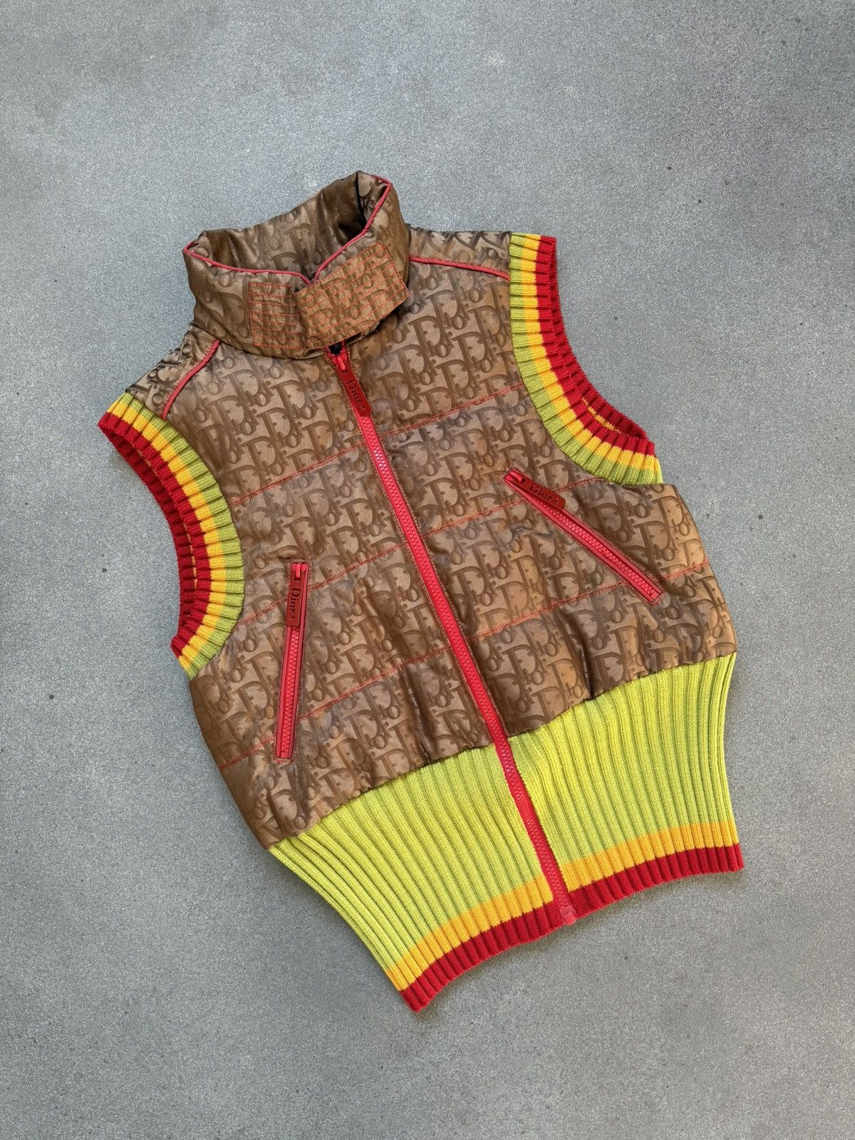 Dior Dior by Galliano Fall 2004 Rasta Diorissimo Logo Puffer Vest Size M / US 6-8 / IT 42-44 - 16 Thumbnail