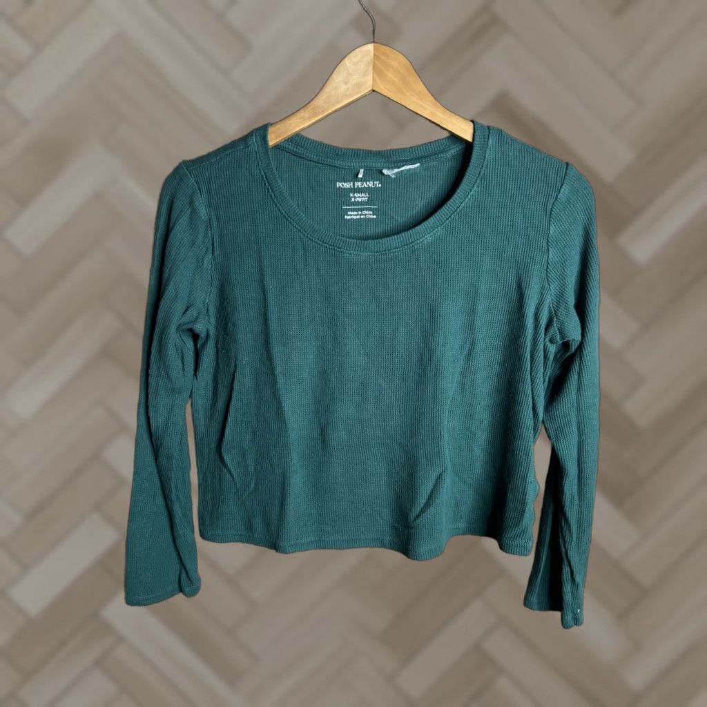 Vintage Posh Peanut T-Shirt Women’s XS Green Thermal Pajama Top Christmas Size XS / US 0-2 / IT 36-38 - 1 Thumbnail