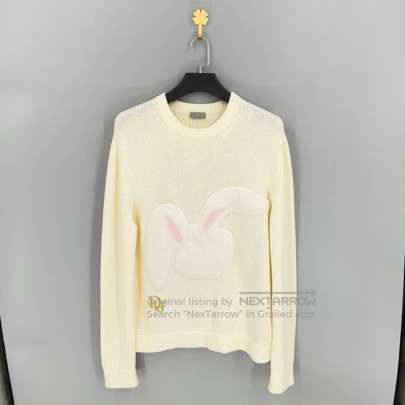 Dior Dior Rabbit inlaid round-neck pullover knitwear Size US S / EU 44-46 / 1 - 1 Thumbnail