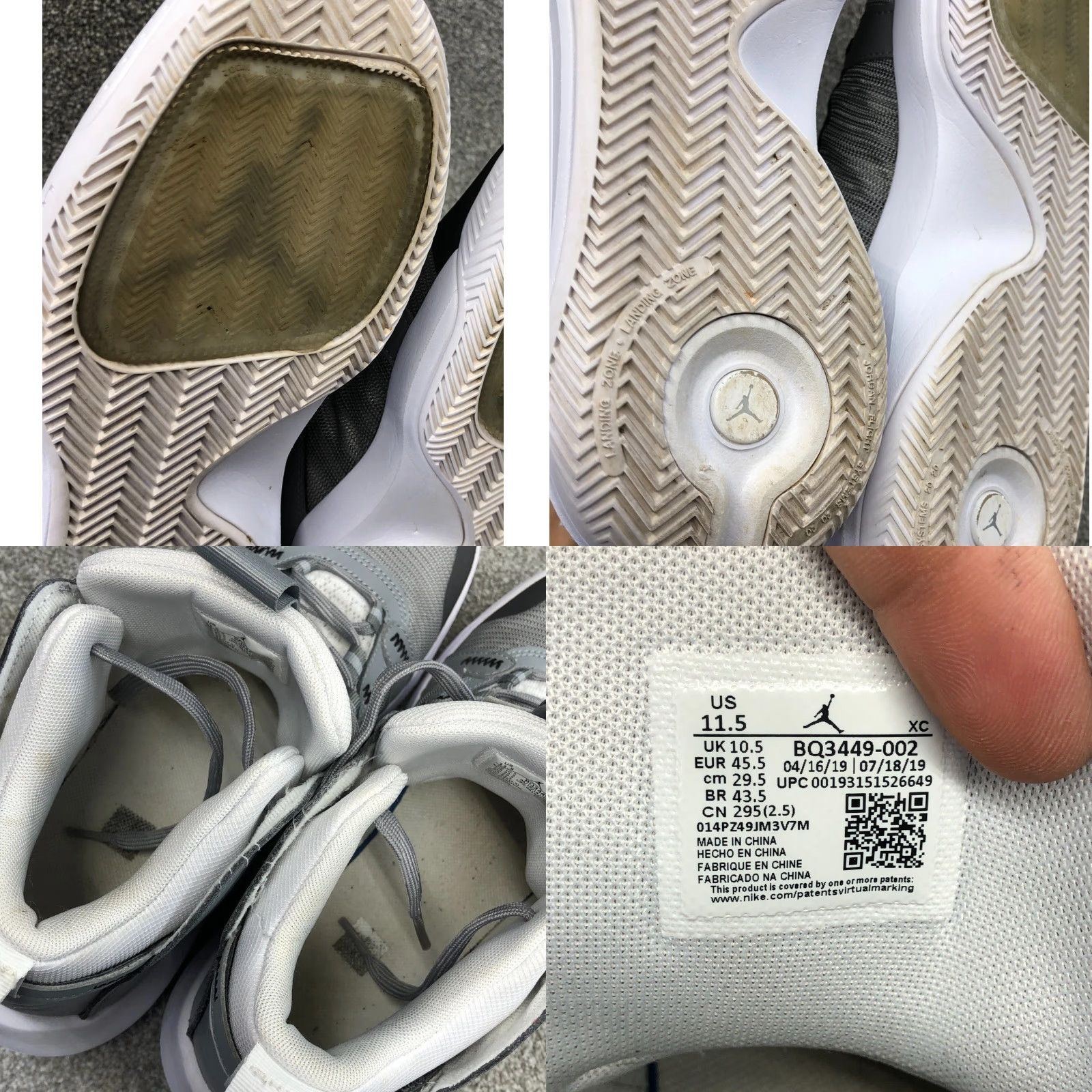 Jordan Brand Jordan Jumpman 2020 Athletic Sneakers Gray Adult 11.5 Basketball Sports Mens Size US 12 / EU 45 - 8 Thumbnail