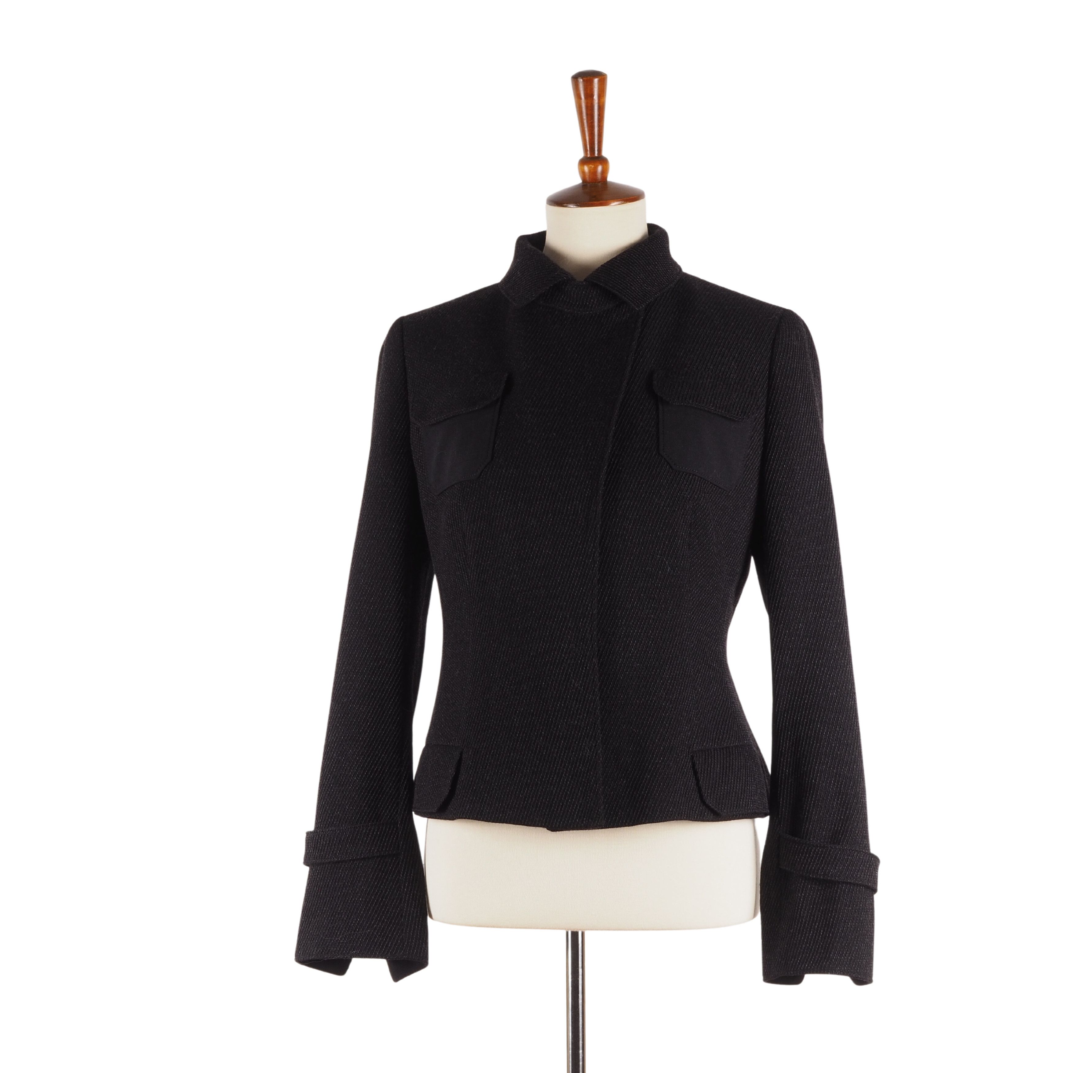 Akris Punto Women's Black Charcoal Wool Designer Jacket