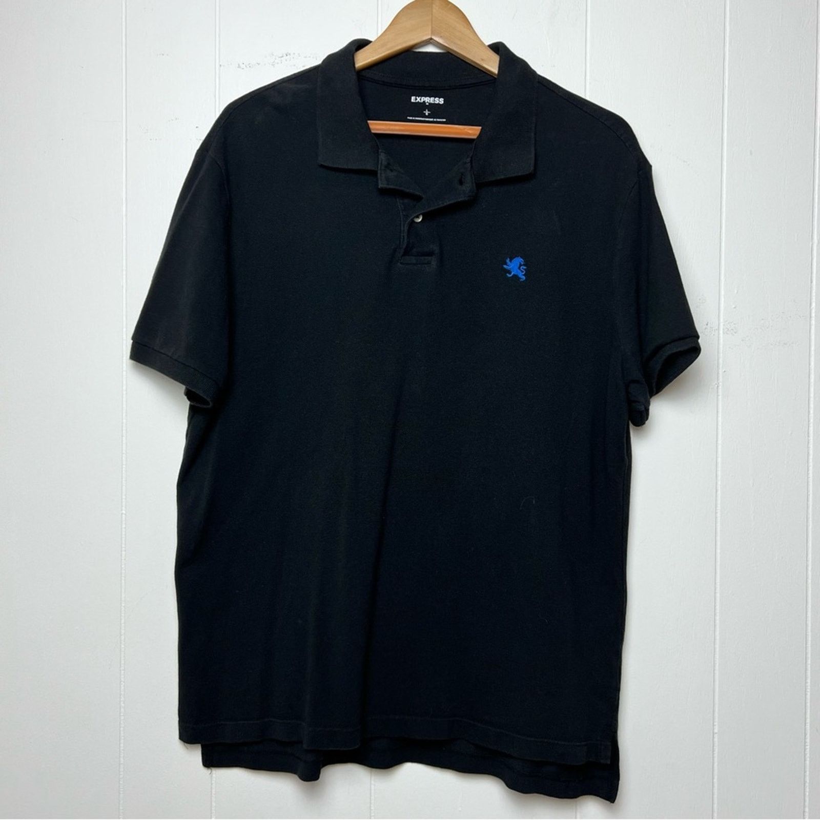 Express Express Black Cotton Pique Polo Shirt Men’s Size Large Size US L / EU 52-54 / 3 - 6 Thumbnail