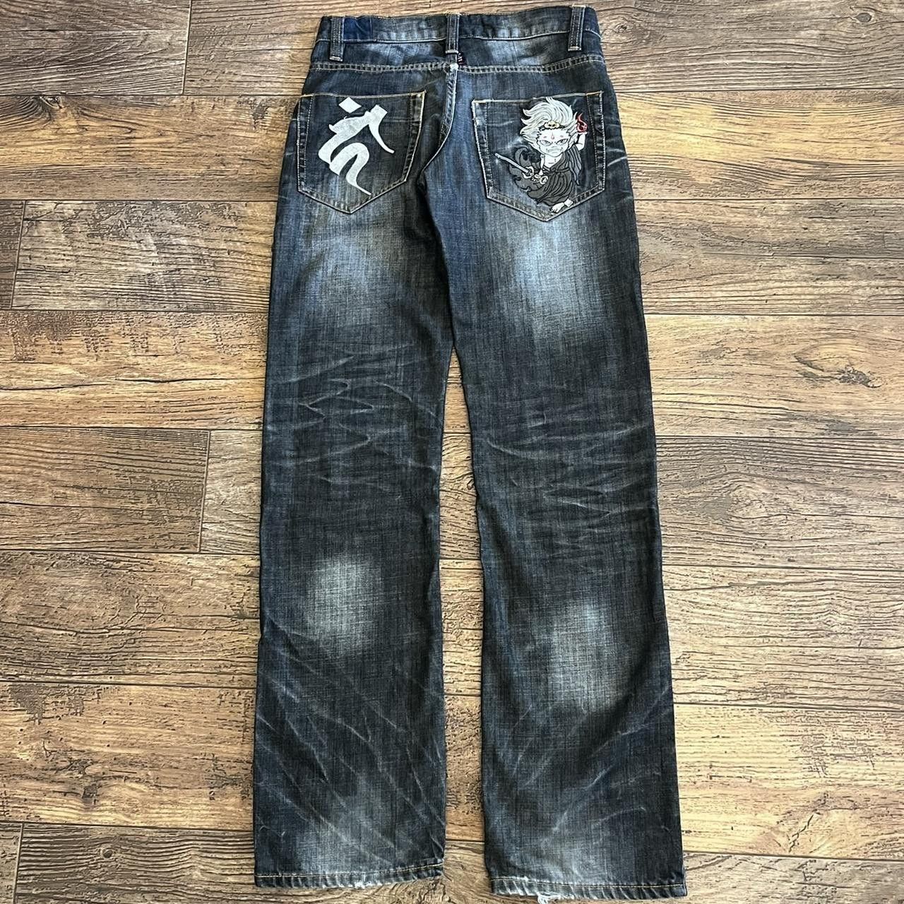 Vintage Y2K Nippon Blue Jizo Bosatsu Jeans Size US 29 - 1 Thumbnail