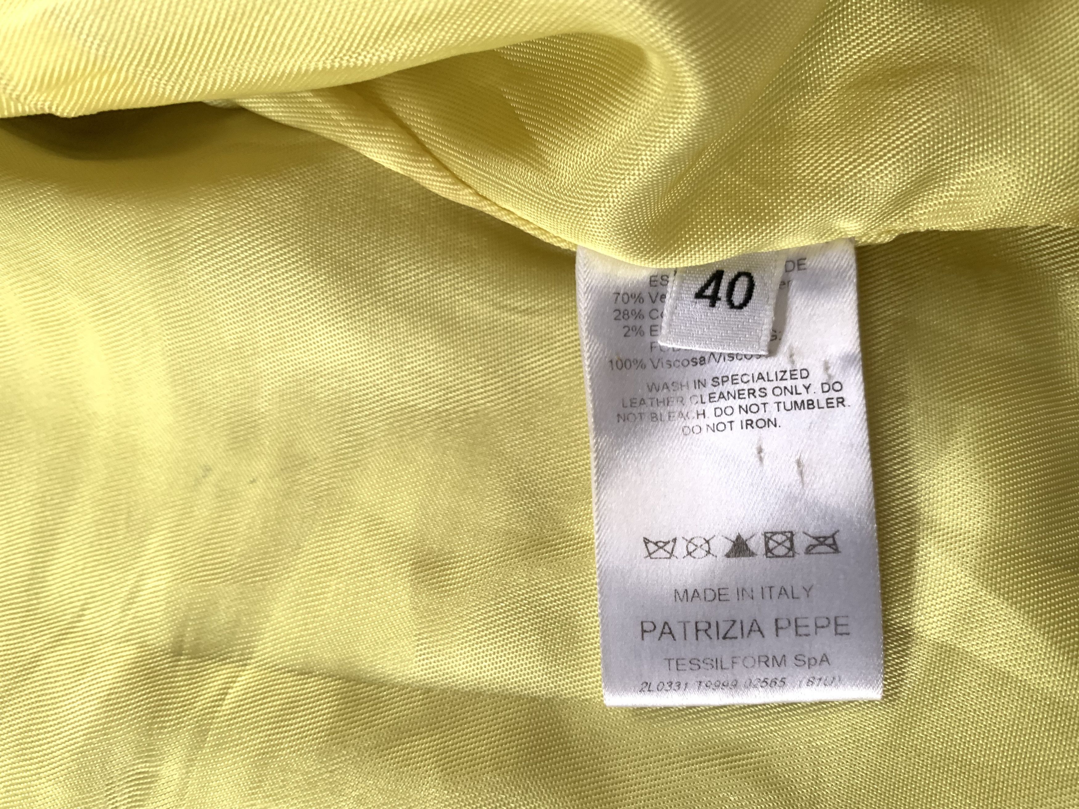 Patrizia Pepe Womens Patrizia Pepe Yellow Leather Jacket Size S / US 4 / IT 40 - 10 Thumbnail