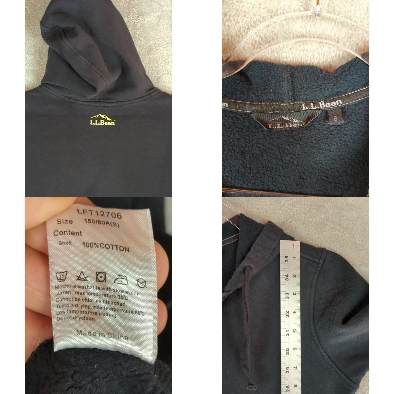 Vintage L.L. Bean Women's Small Black Henley Hoodie Pullover Hiking Camping Activewear Fleece Pockets Logo Buttons Hooded Modern Outdoor Size S / US 4 / IT 40 - 8 Thumbnail