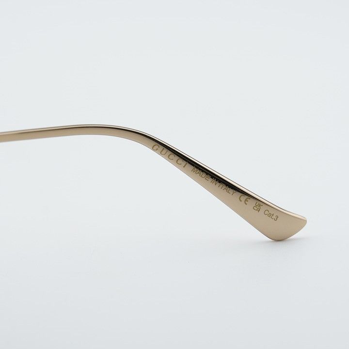 Gucci Gucci GG0226S 007 Sunglasses Shiny Black Round Frame, Grey Size ONE SIZE - 9 Thumbnail