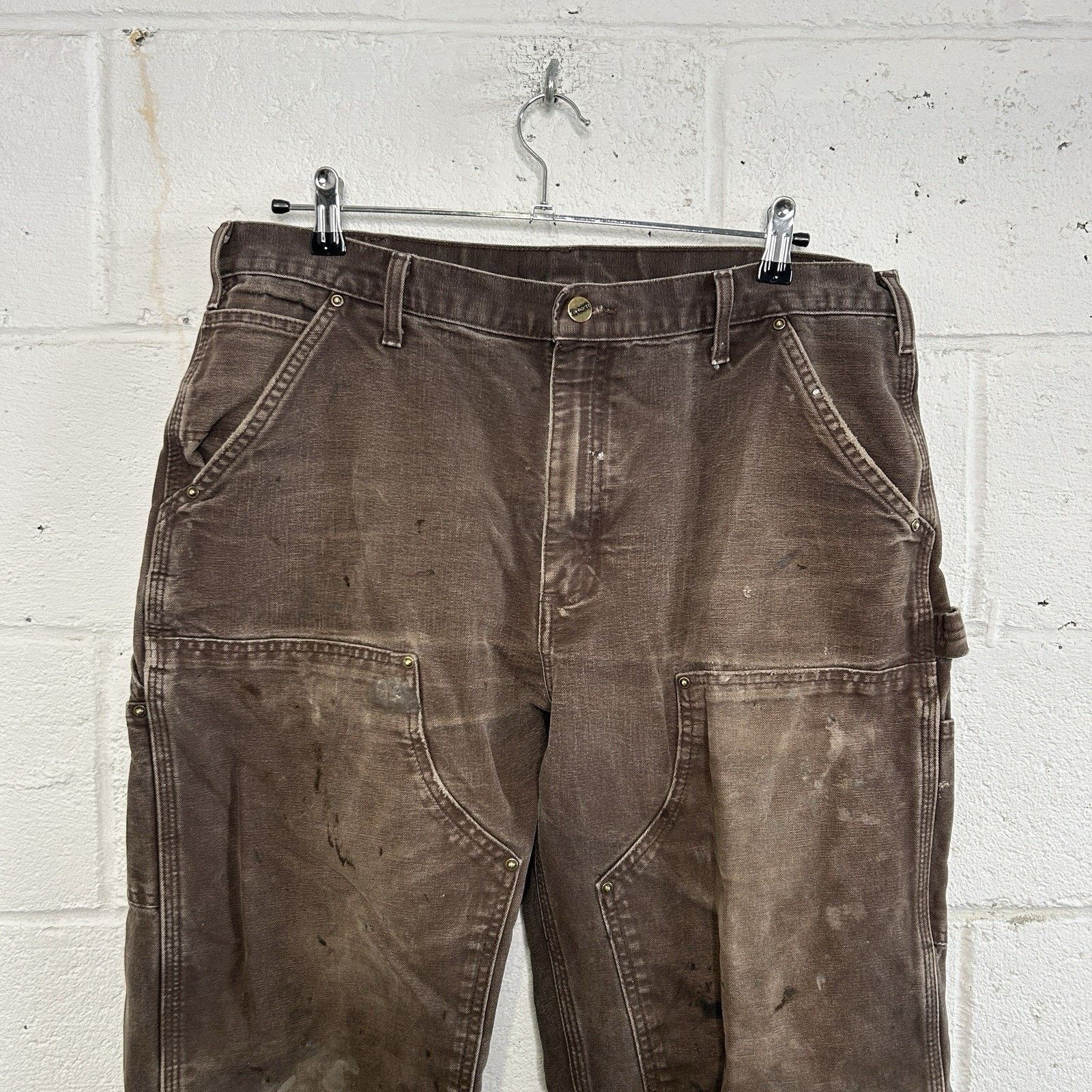 Carhartt Thrashed Carhartt DoubleKnee Pants “Dark Brown” B136 DKB Size US 36 / EU 52 - 2 Thumbnail