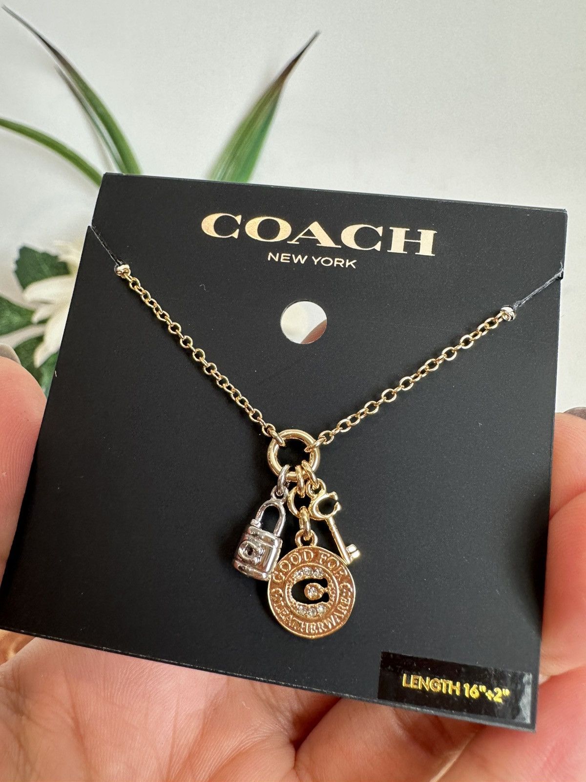 Coach NWT Coach Coin Multi Charm Pendant Necklace Size ONE SIZE - 1 Thumbnail