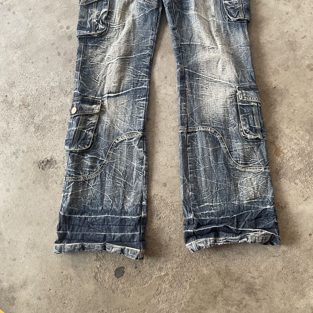 LOWBOX Vintage Lowbox Bondage Cargo Tactical Punk Flare Denim Size US 37 - 6 Thumbnail