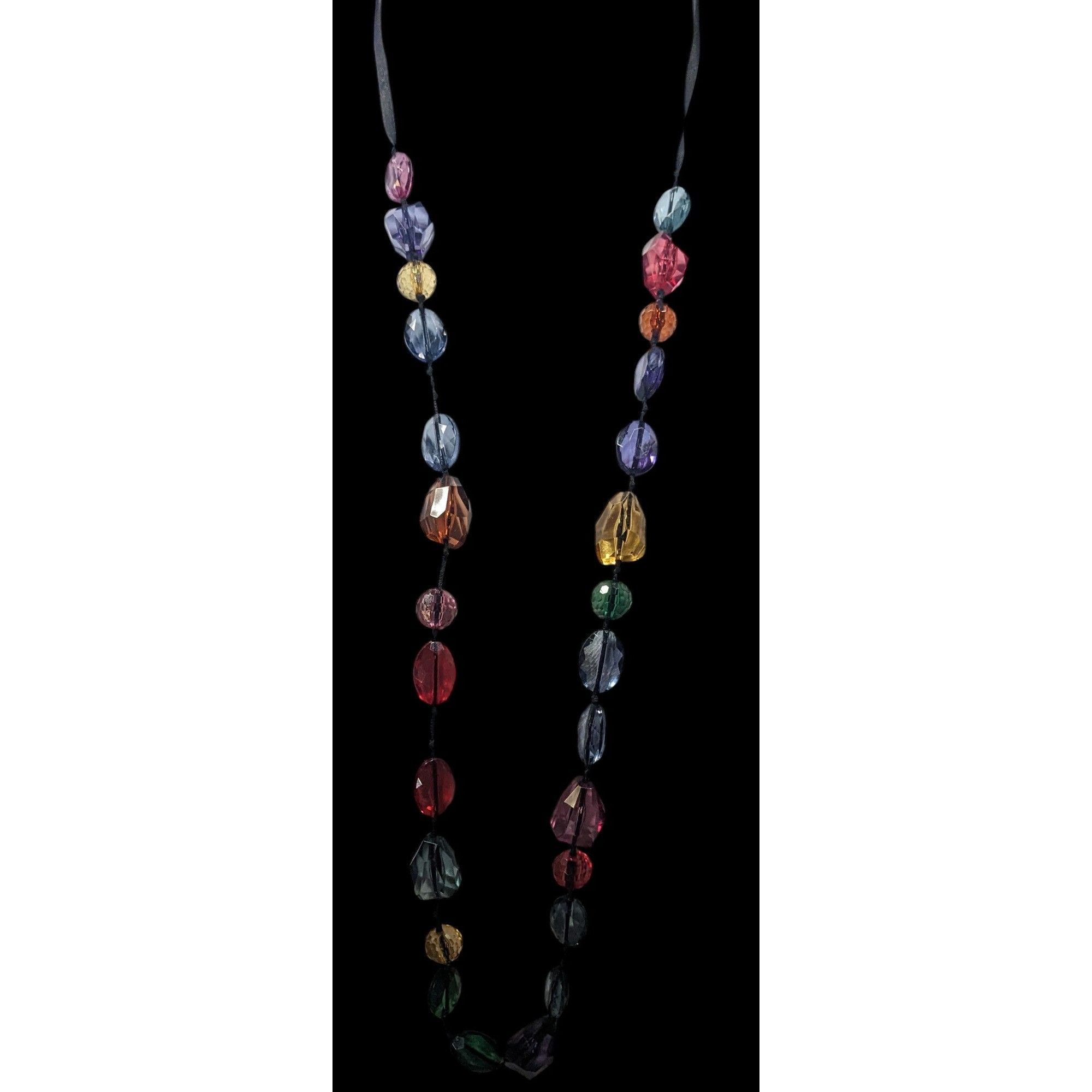 Avenue Avenue Rainbow Gemmed Black Ribbon Necklace Size ONE SIZE - 2 Thumbnail