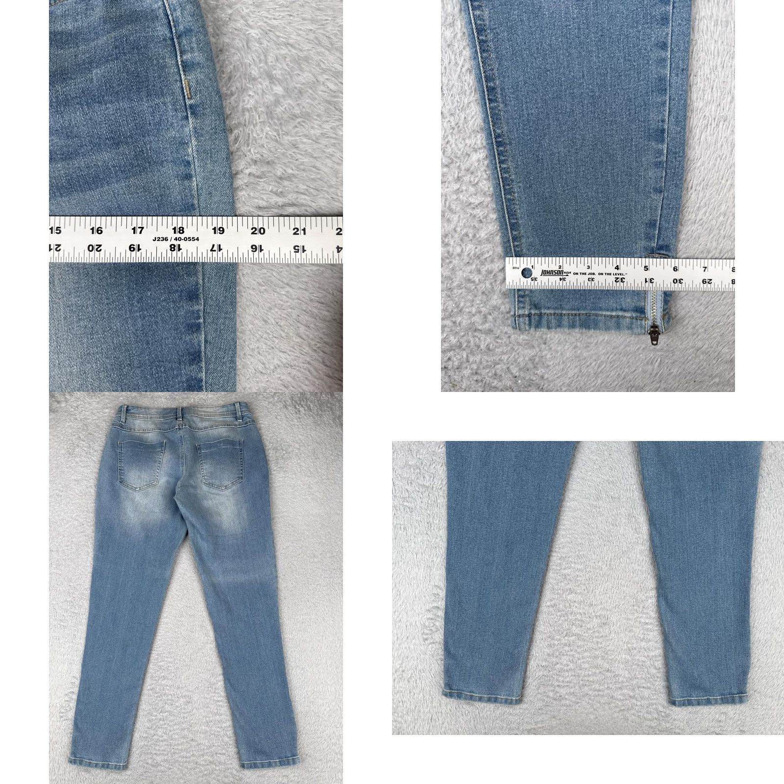 Venus Venus Jeans Womens 4 Blue Light Wash Distressed Skinny Ankle Zip Stretch Denim Size 27" / US 4 / IT 40 - 9 Thumbnail