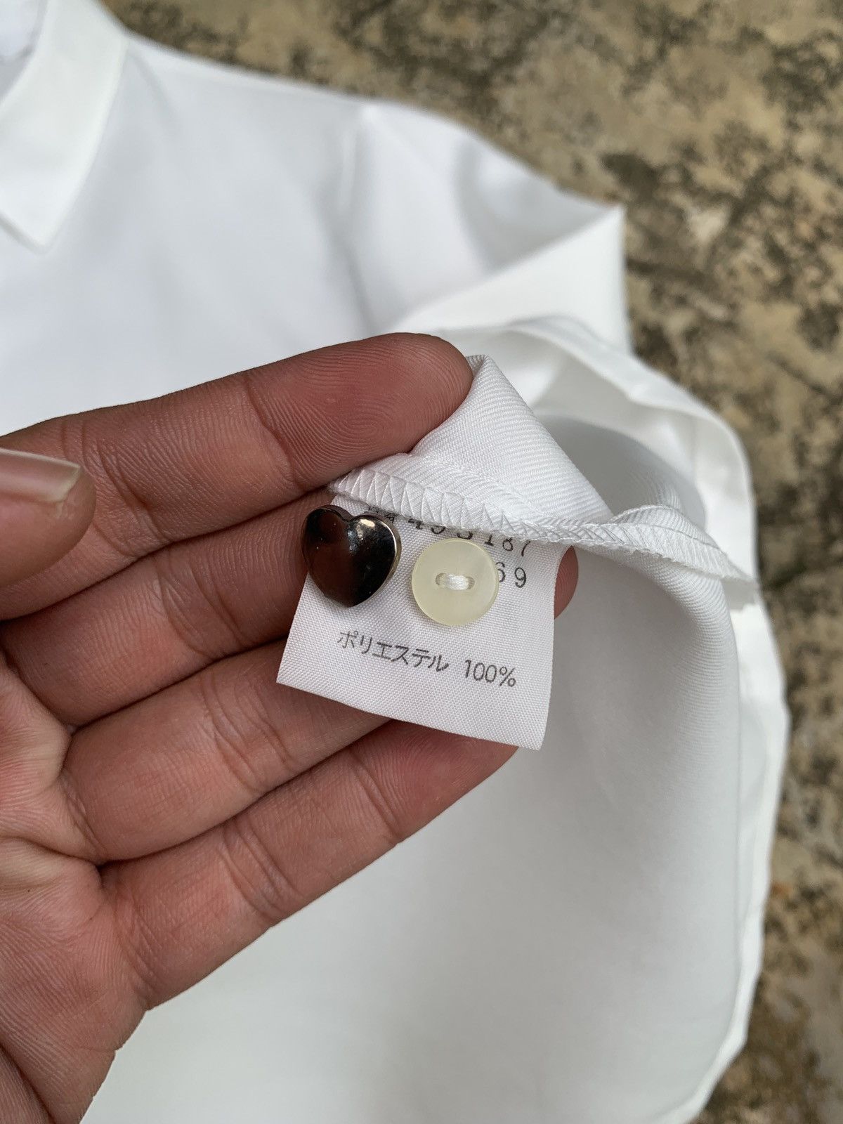 Japanese Brand 2000s Jino House Japan White Love Button up Office Shirt Size M / US 6-8 / IT 42-44 - 8 Thumbnail
