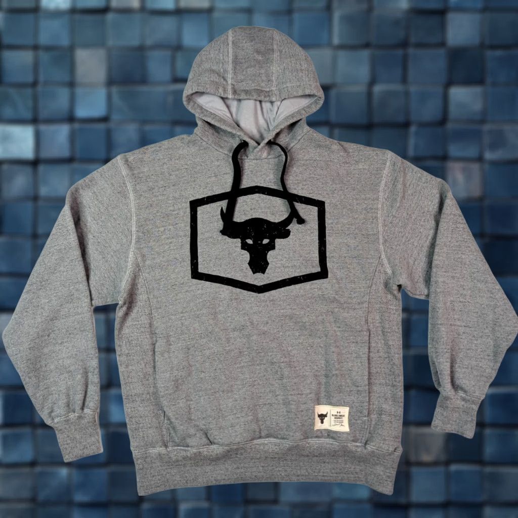 Under Armour Under Armour Project Rock Hoodie Sweatshirt Men M Gray Sweater Pullover Hooded with Pockets, Knit, Logo, Regular Fit Size US M / EU 48-50 / 2 - 1 Thumbnail