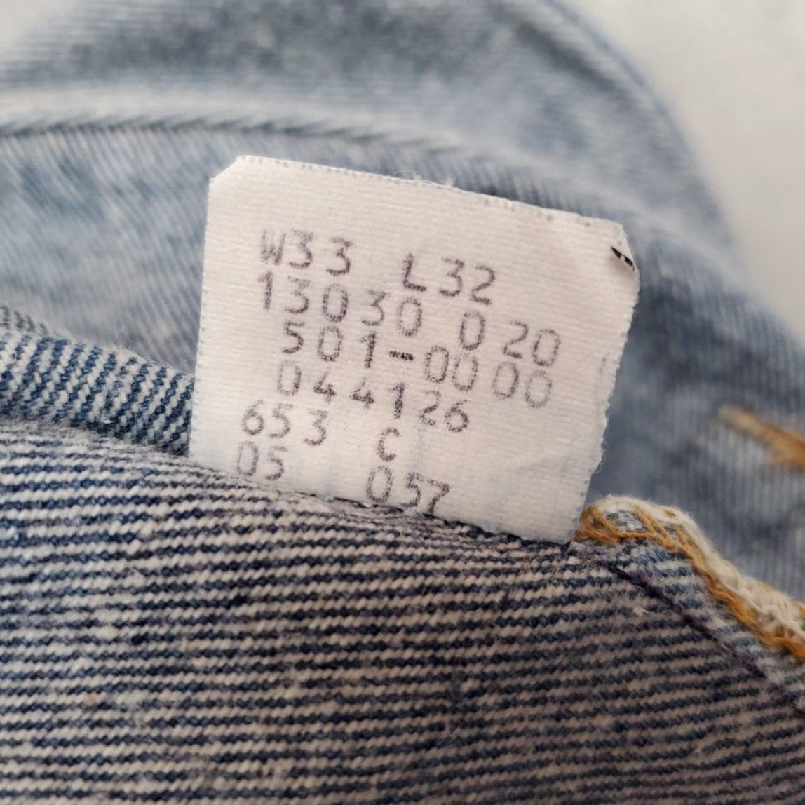 Denime VTG Levis Jeans Men 501 Denim Straight Leg Blue 33x32 Comfort Button Fly Zip Regular 80s 90s USA USA Mens Size US 33 - 6 Thumbnail