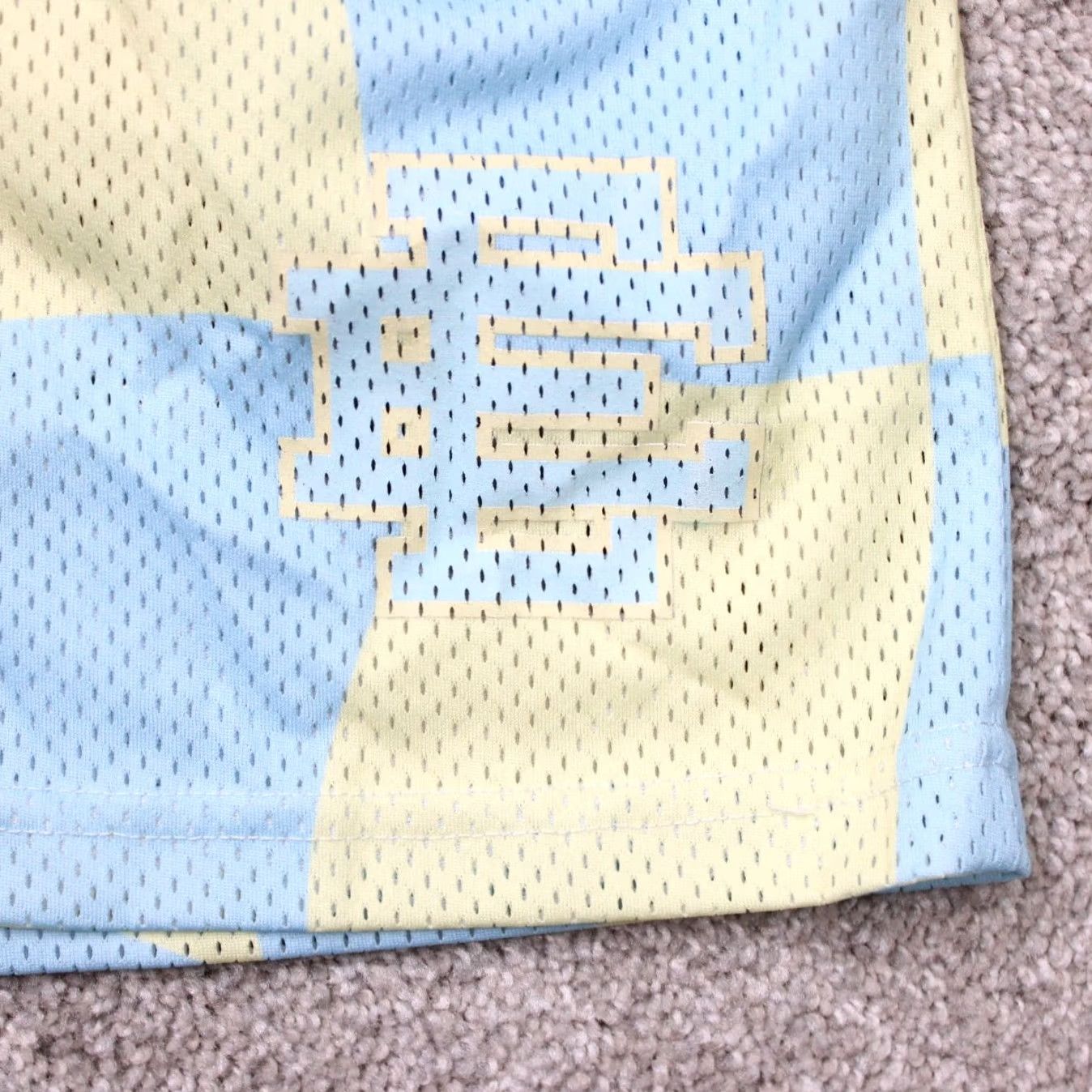 Eric Emanuel Eric Emanuel EE Shorts Men Large Blue/Yellow Wavy Flag Drawstring Athletic Size US 33 - 3 Thumbnail
