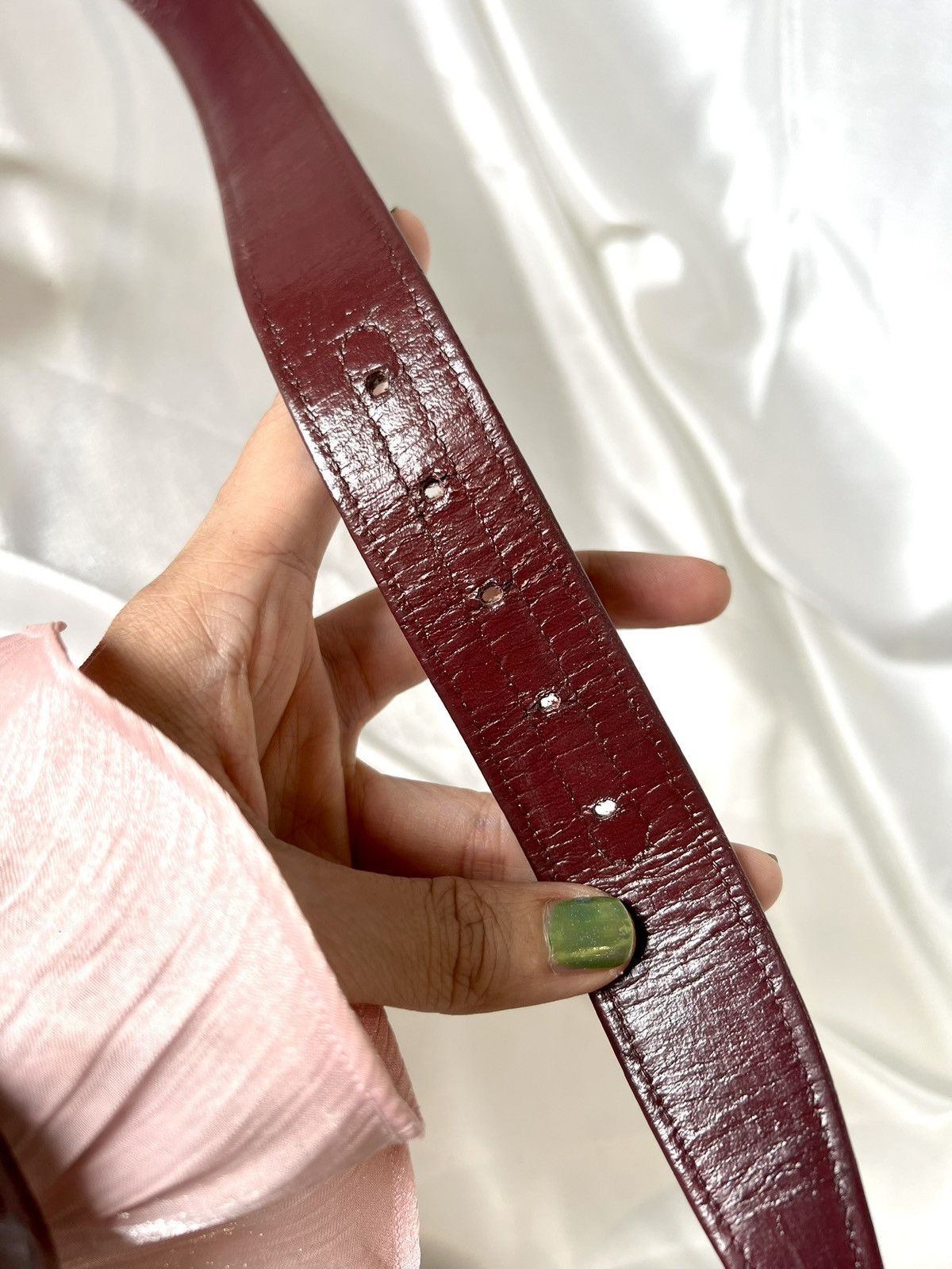 Dior Dior Leather Belt – Burgundy/Beige Monogram Size ONE SIZE - 17 Thumbnail