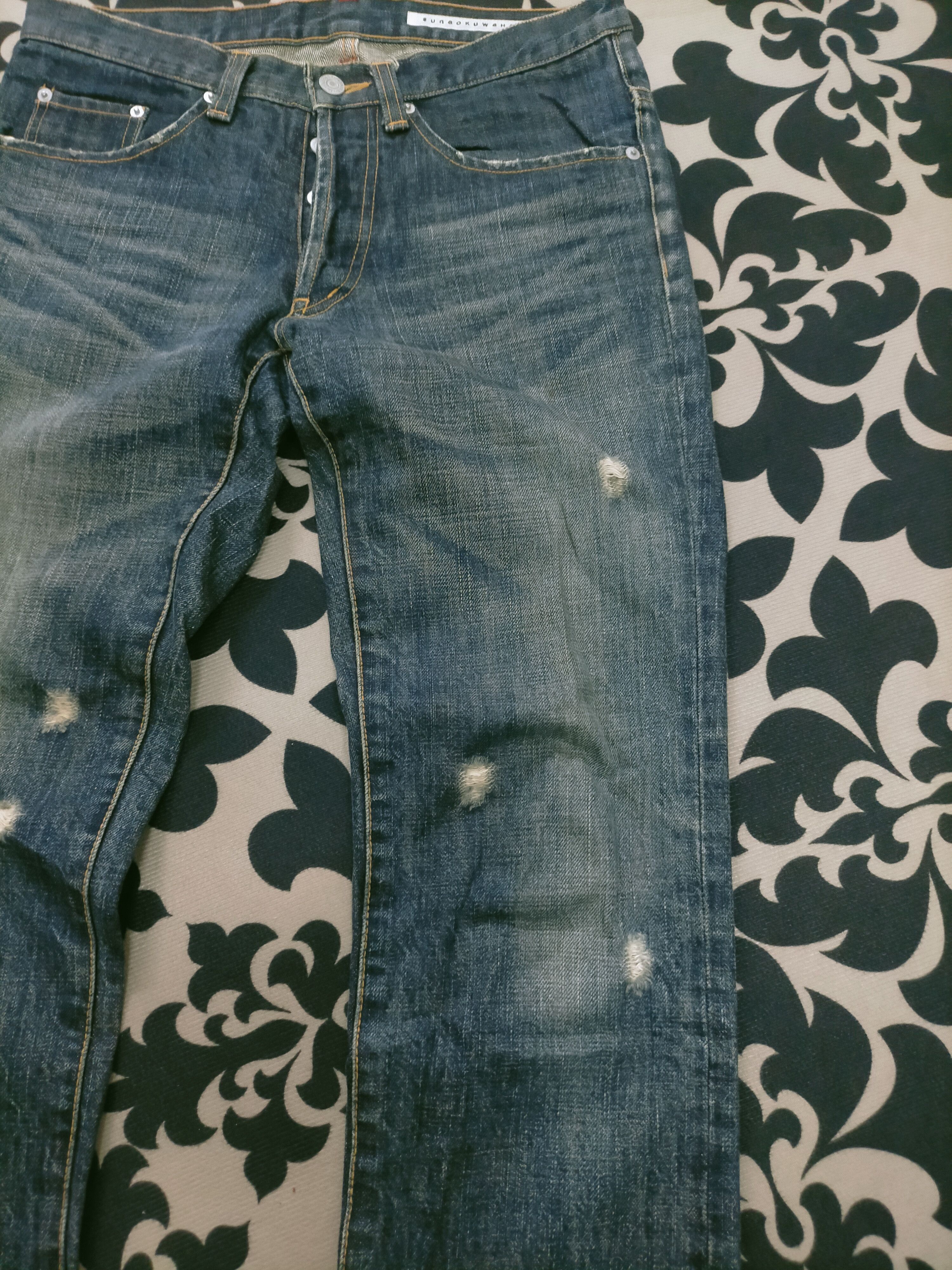 Issey Miyake × Japanese Brand 🔥 Sunao Kuwahara Distressed Jeans Size US 29 - 4 Thumbnail