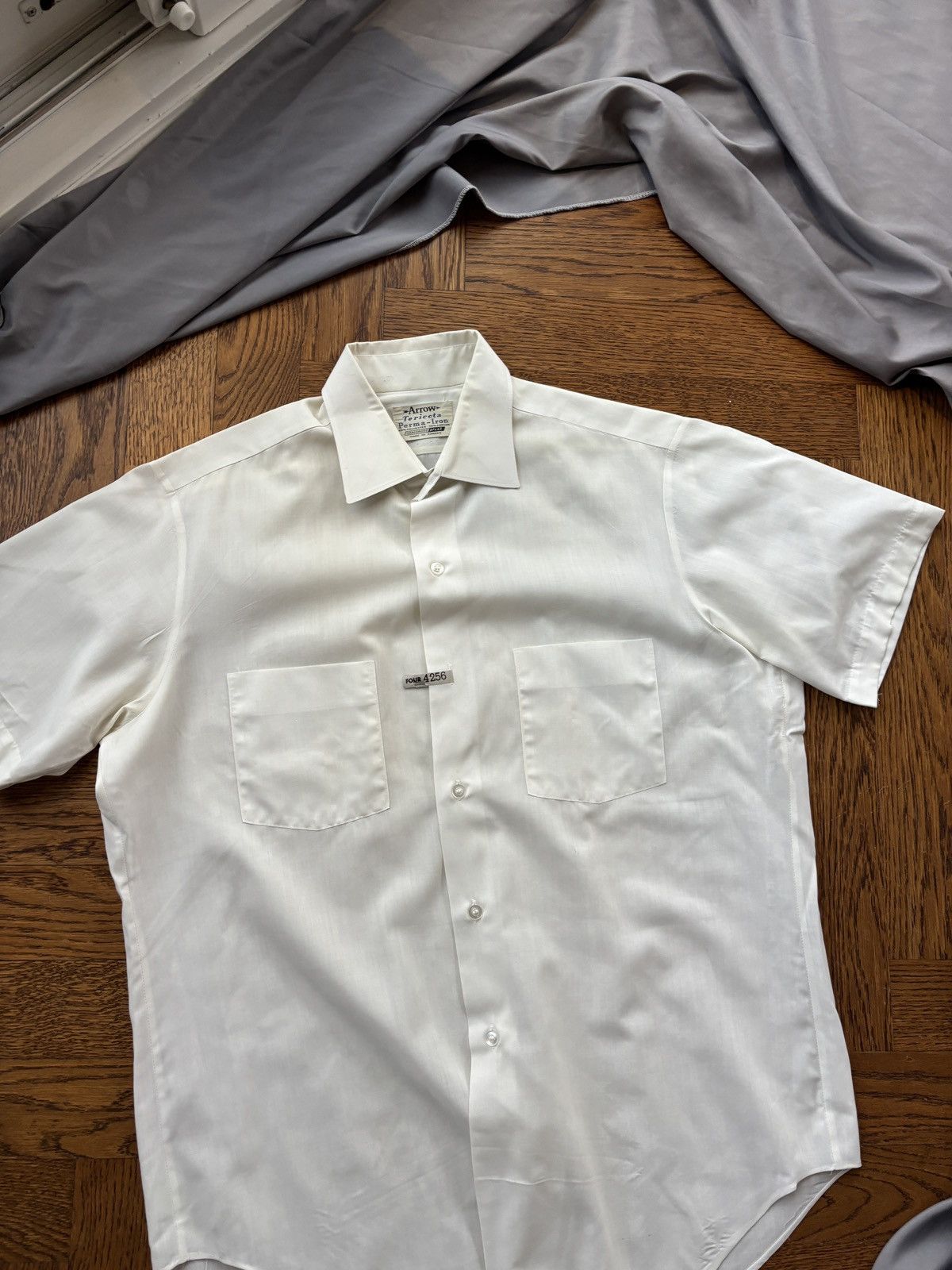 Arrow × Vintage 1960s Arrow Tericota Shirt 70s Vintage Shortsleeve Sanfor S Size US S / EU 44-46 / 1 - 14 Thumbnail