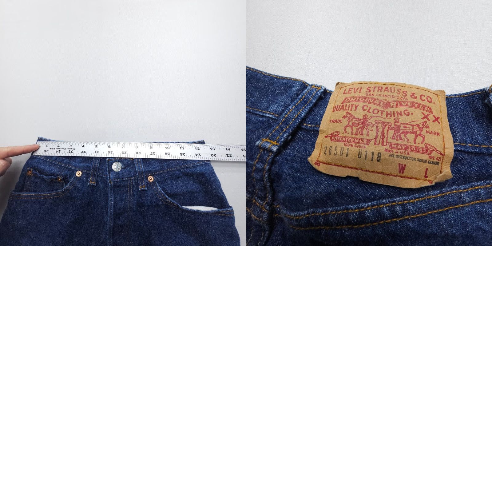 Levi's VINTAGE Levi's 501 Button Fly Jeans Womens Size 9 Dark Wash 80s 90s USA Blue Denim Jeans Regular fit 5-Pocket Design Mens Womens Girls Boys Size 30" / US 8 / IT 44 - 9 Thumbnail