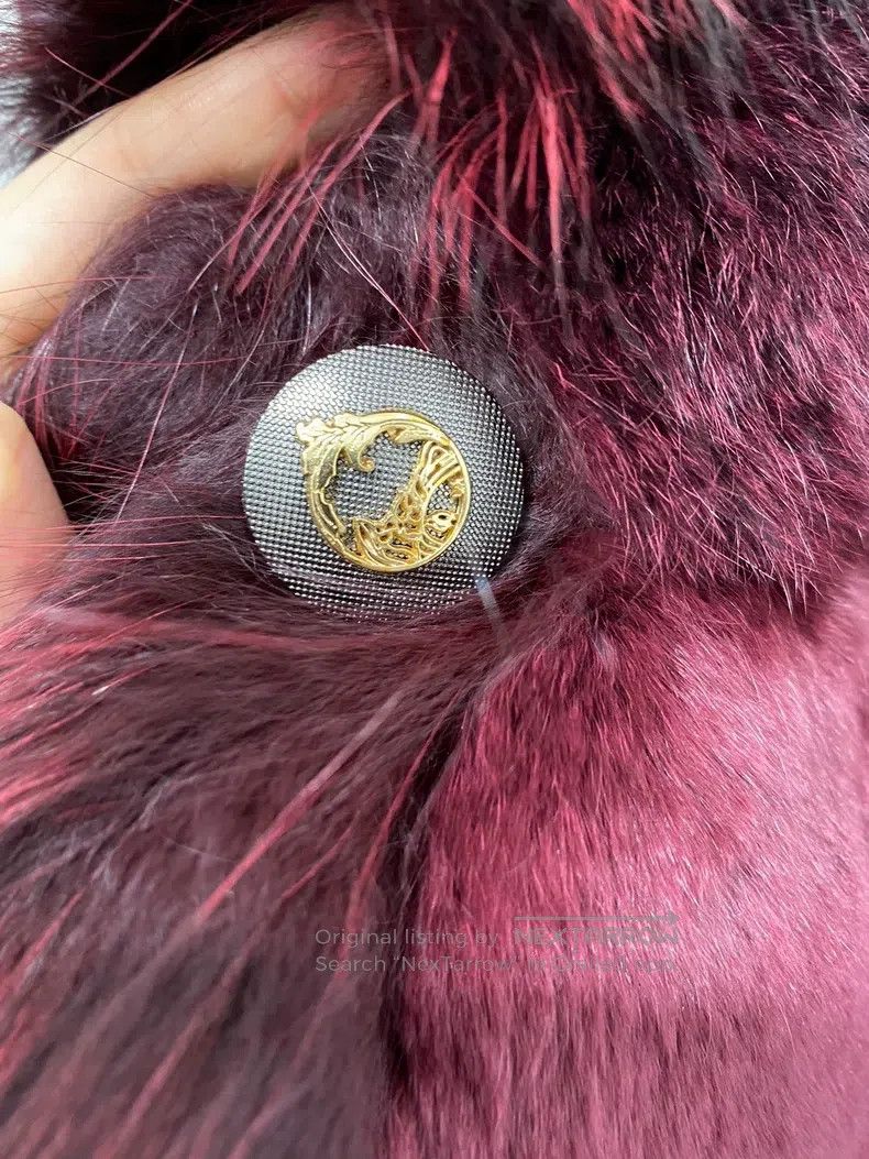 Versace Versace Rabbit fur coat burgundy Size S / US 4 / IT 40 - 5 Thumbnail