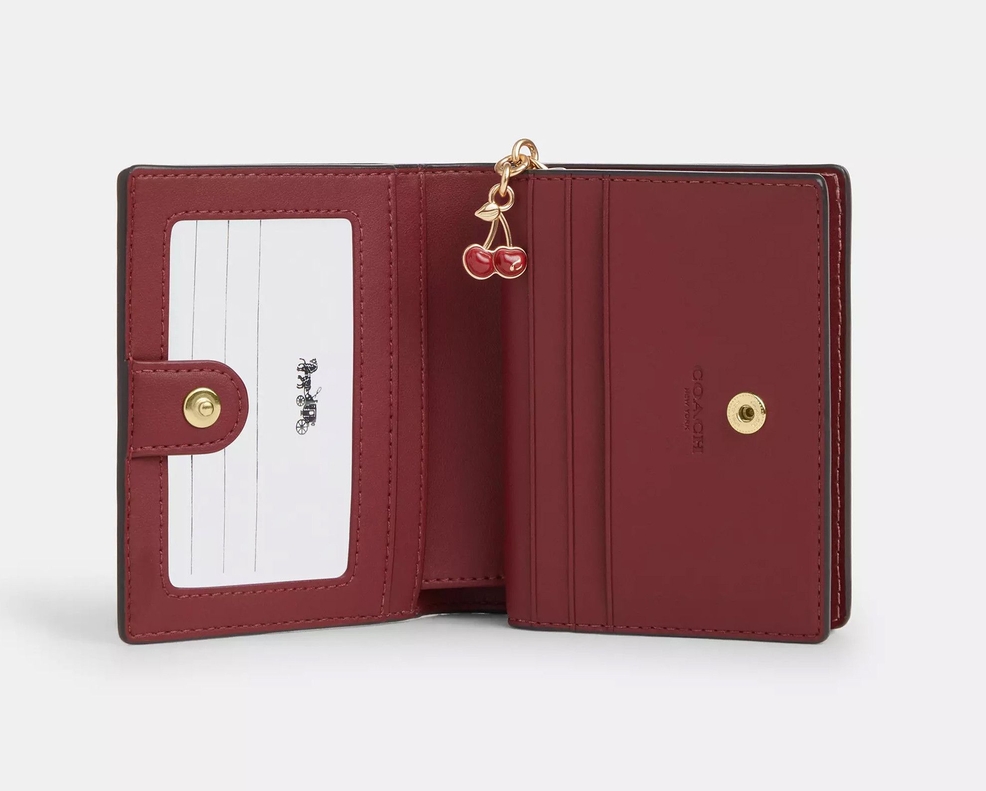 Coach Snap Wallet In Signature Canvas With Cherry Print CZ347 Size ONE SIZE - 10 Thumbnail