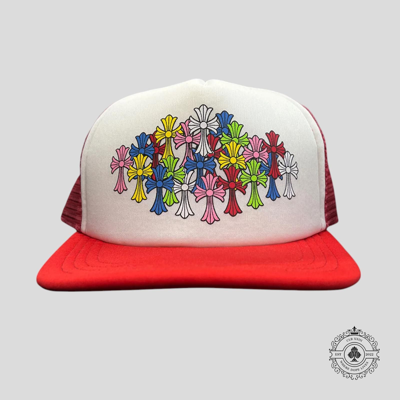 Chrome Hearts Chrome Hearts Multi Cross Trucker Hat in Red/Multicolor Size ONE SIZE - 1 Thumbnail