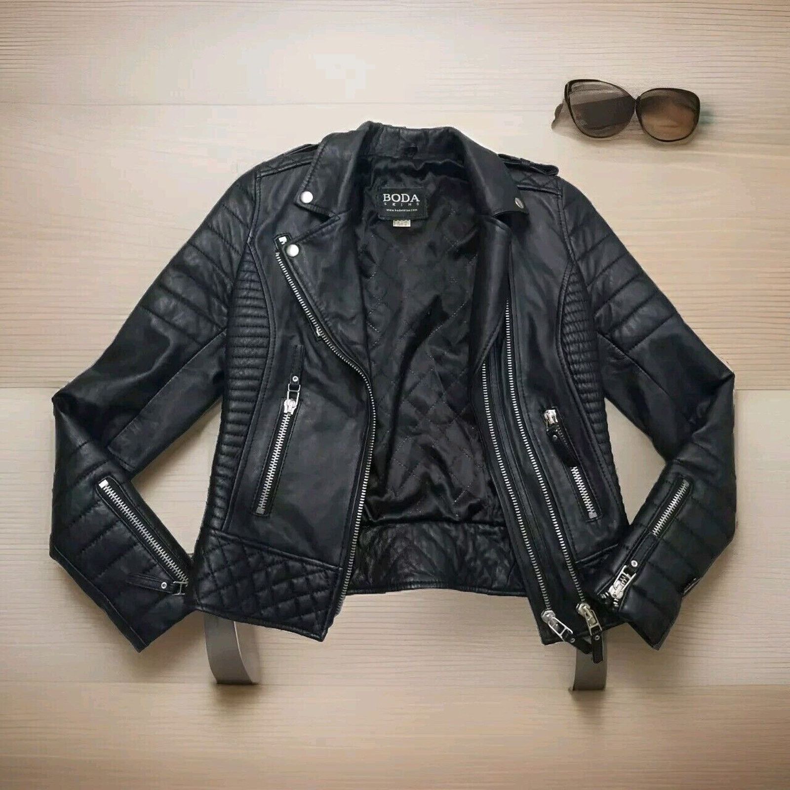 Boda Skins BODA Skins Kay Michaels Napa Leather Platinum Jacket 32/4 Size S / US 4 / IT 40 - 5 Thumbnail