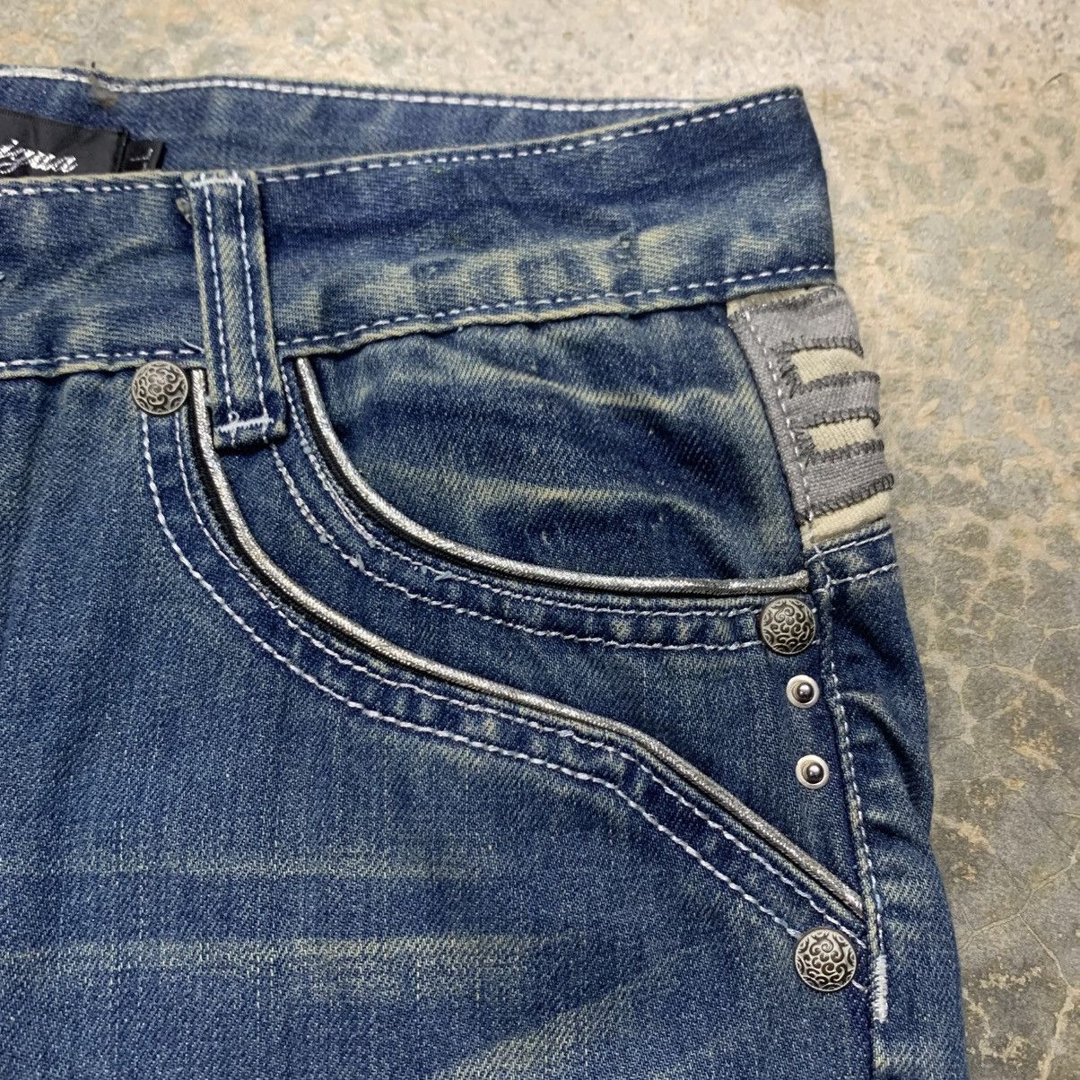 Japanese Brand × Vintage Flare KARI JYUA JEAN Clawmark Distressed Fade Jean Size US 31 - 4 Thumbnail