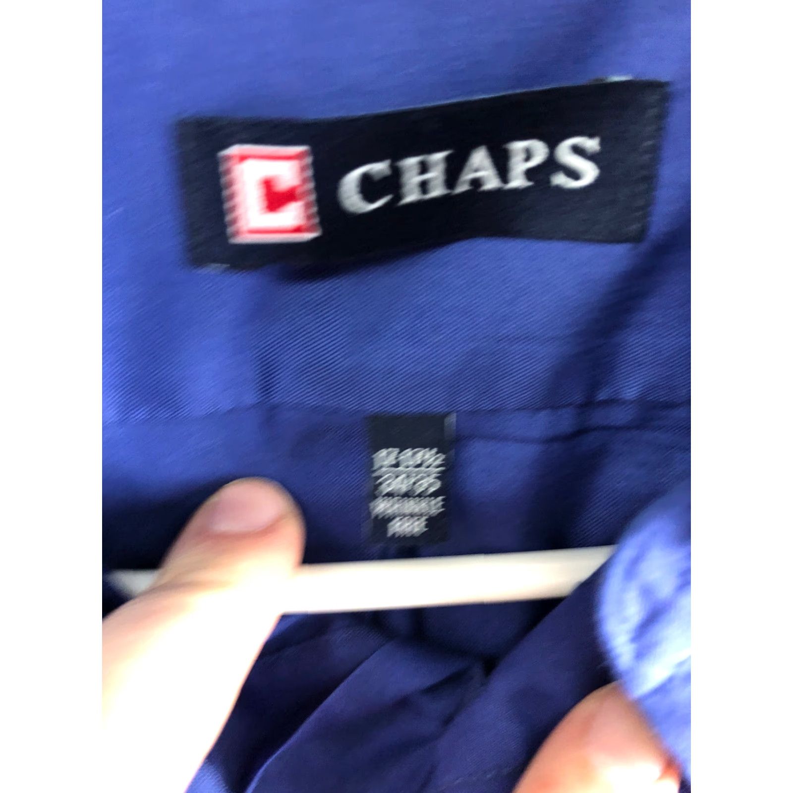 Chaps Chaps Shirt Mens 17 34/35 Blue Long Sleeve Button-Down Collar Solid Shirt Size US XL / EU 56 / 4 - 7 Thumbnail