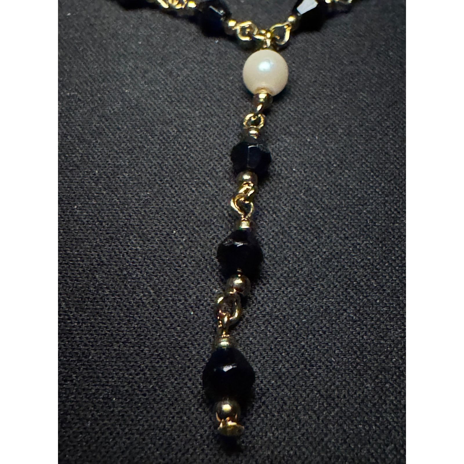 Other Vintage Korea Gold Tone Black Faux Pearl 14in Necklace Size ONE SIZE - 6 Thumbnail