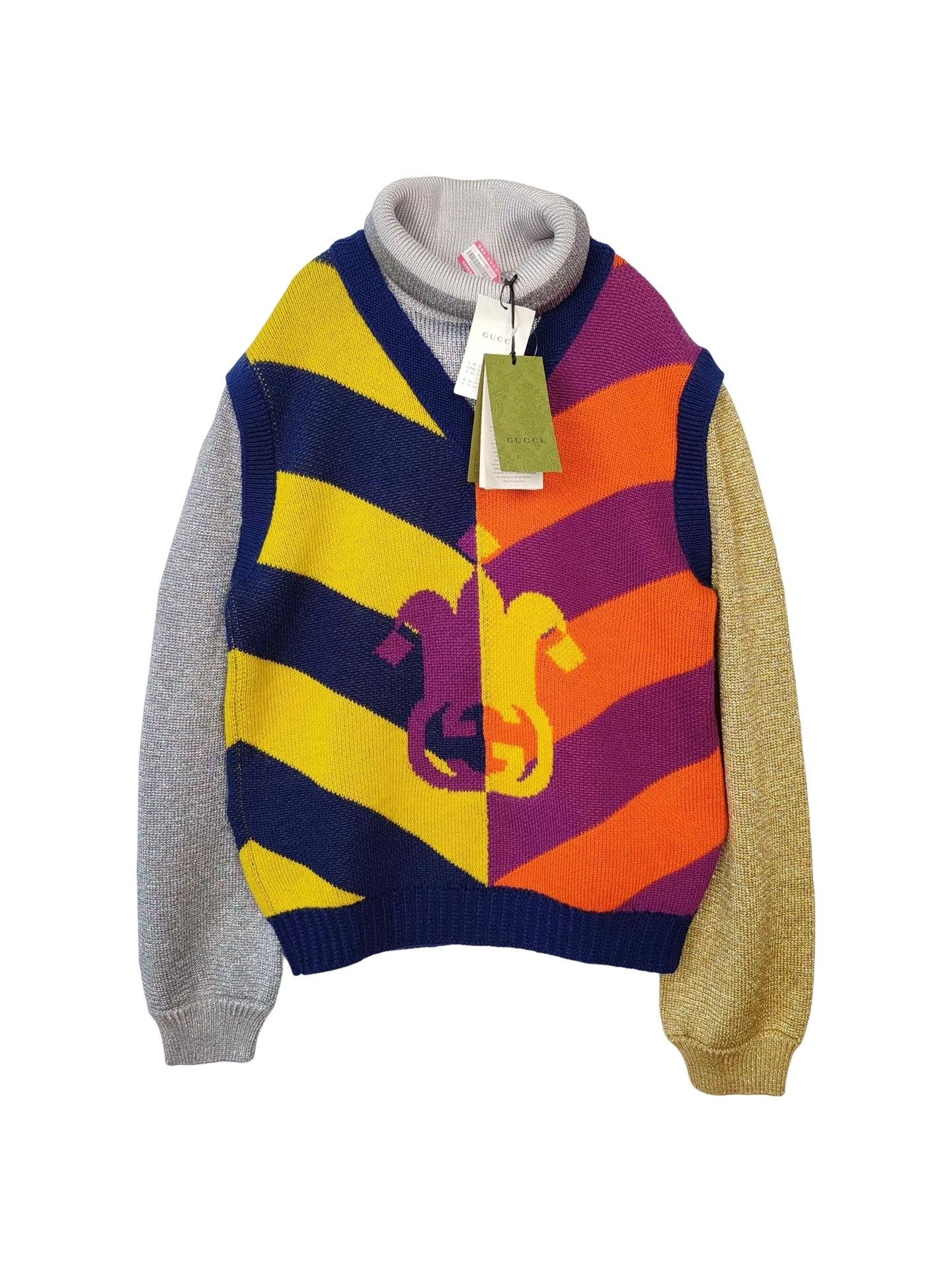 Gucci Gucci Multi-Color Striped Sweater Size M Size US M / EU 48-50 / 2 - 1 Thumbnail