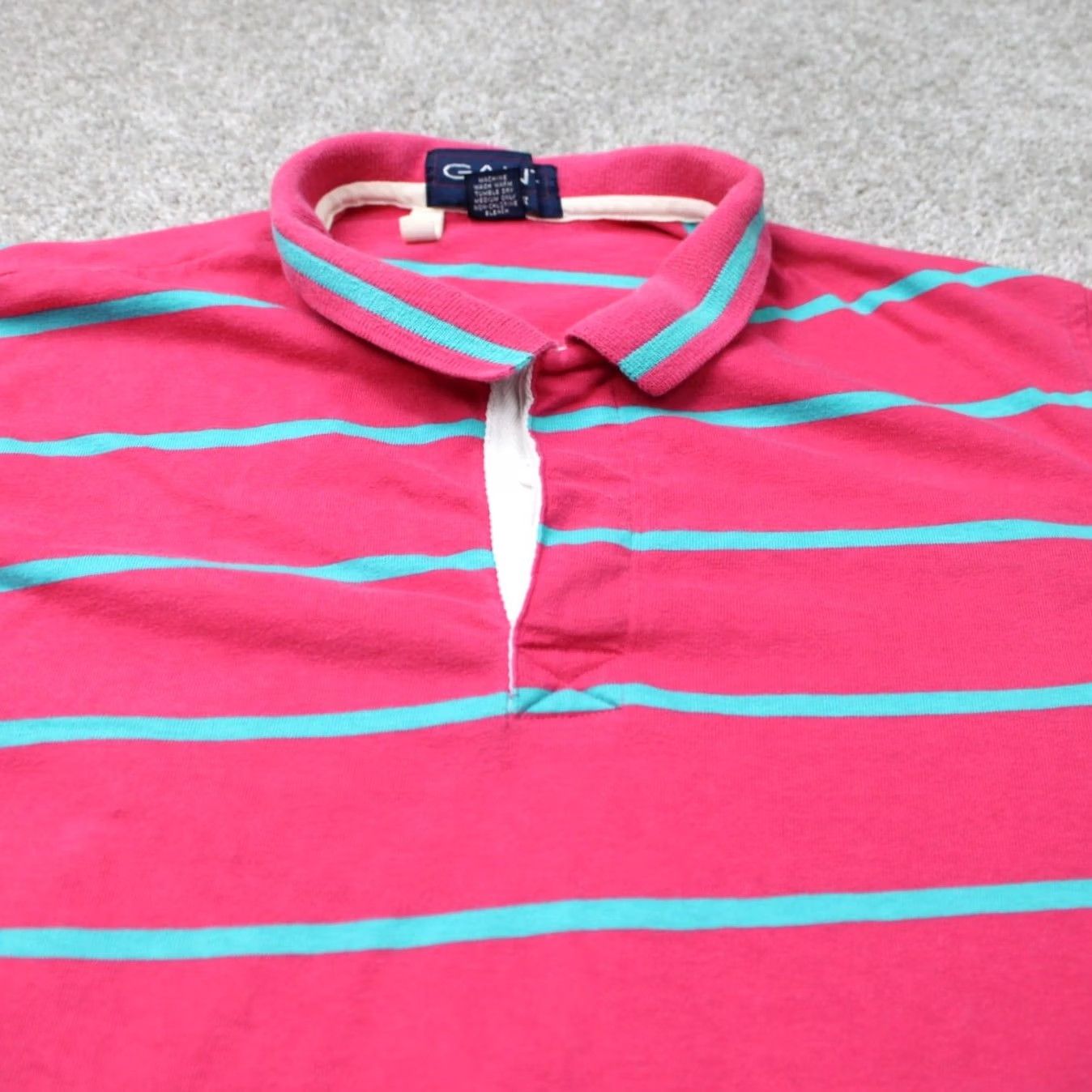 Gant Gant Rugger Polo Shirt Mens Large Pink/Blue 100% Cotton Short Sleeve Pullover Size US L / EU 52-54 / 3 - 5 Thumbnail