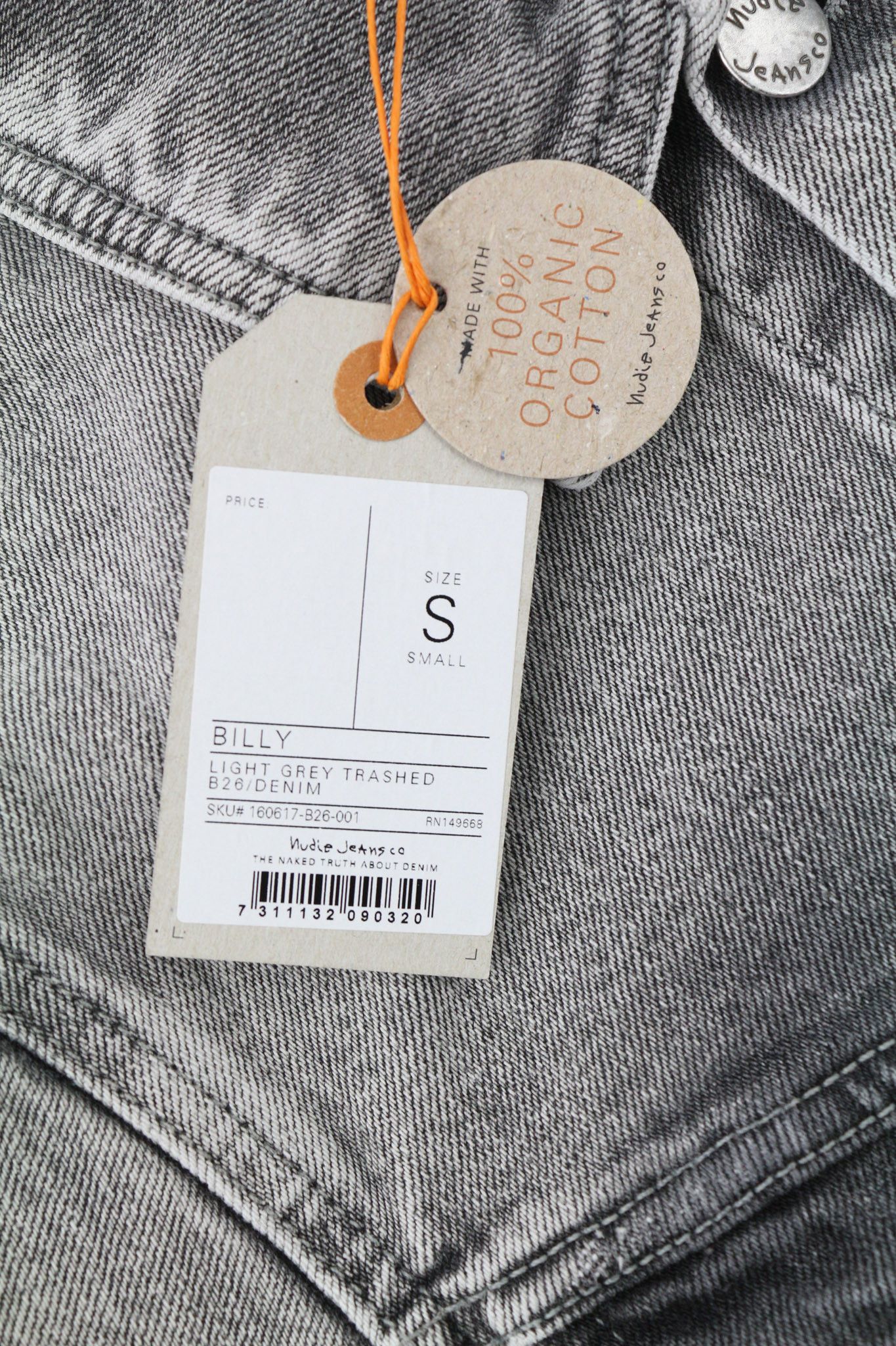 Nudie Jeans BILLY LIGHT GREY TRASHED DENIM S Grey Denim Jacket 80363 Size US S / EU 44-46 / 1 - 7 Thumbnail