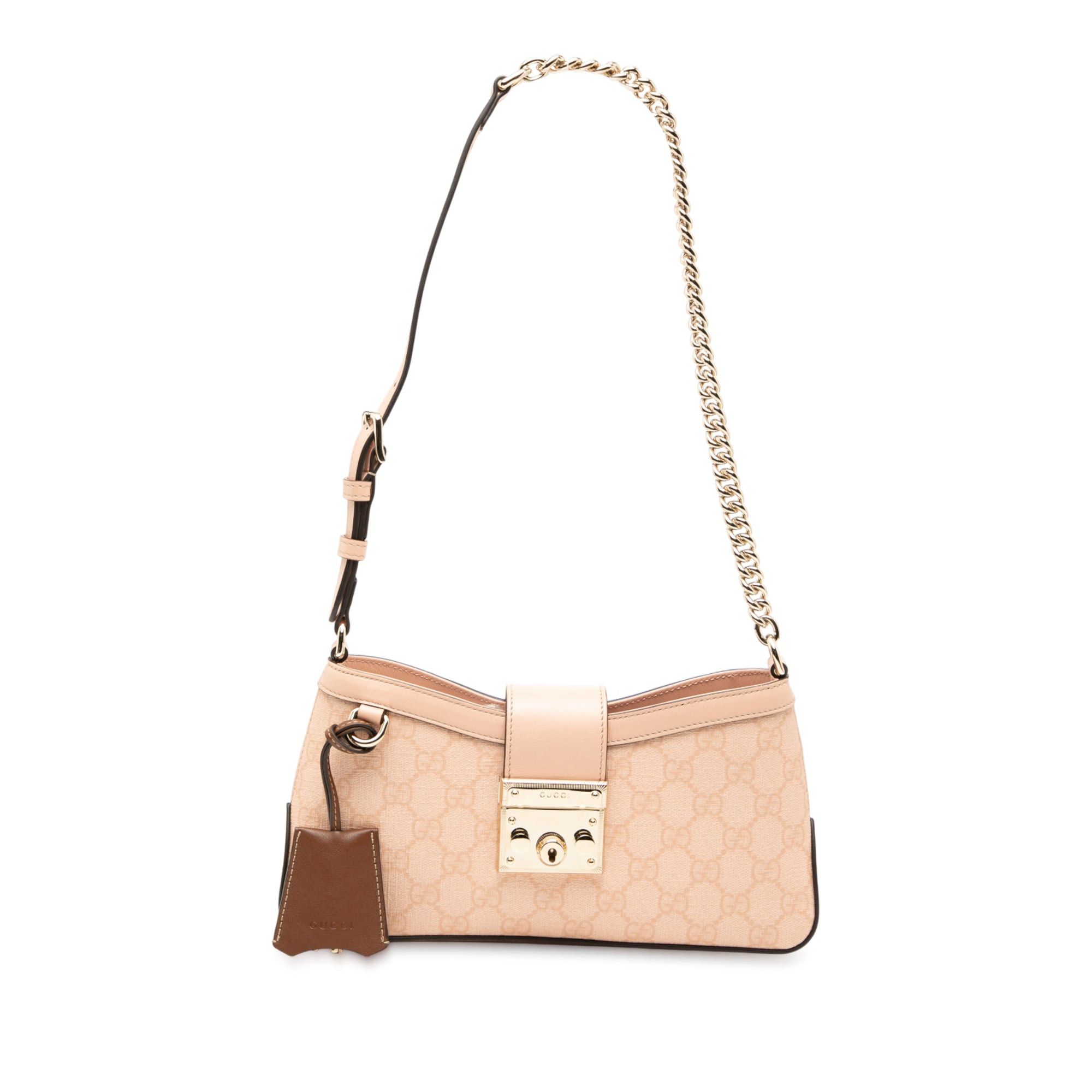 Gucci Small GG Supreme Padlock Shoulder Bag in Pink, Women's