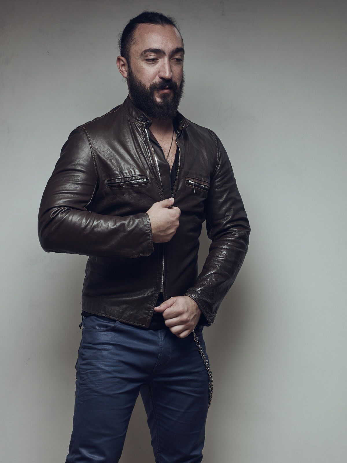 Schott Leather jacket VERY RARE! Beck Buco cafe racer biker Size US M / EU 48-50 / 2 - 6 Thumbnail