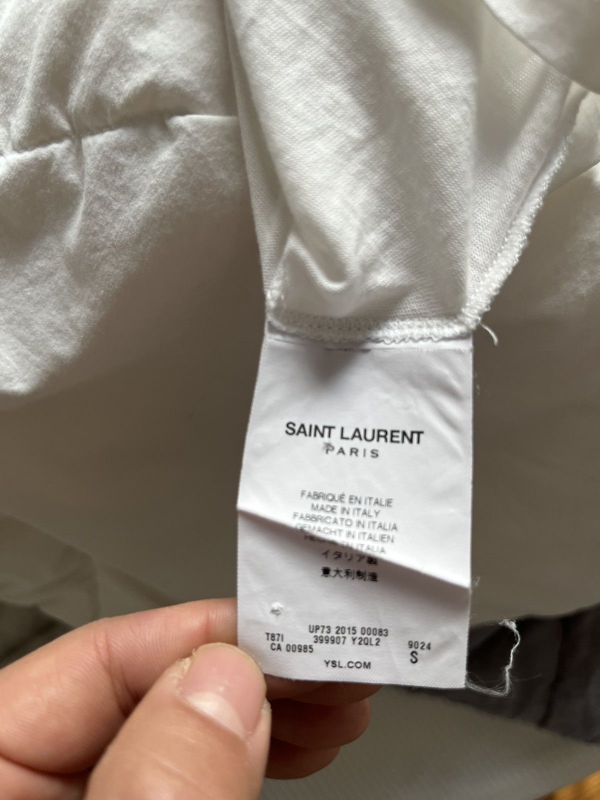 Saint Laurent Paris Saint Laurent Paris 2015 White Geometric t shirt Size US S / EU 44-46 / 1 - 3 Thumbnail