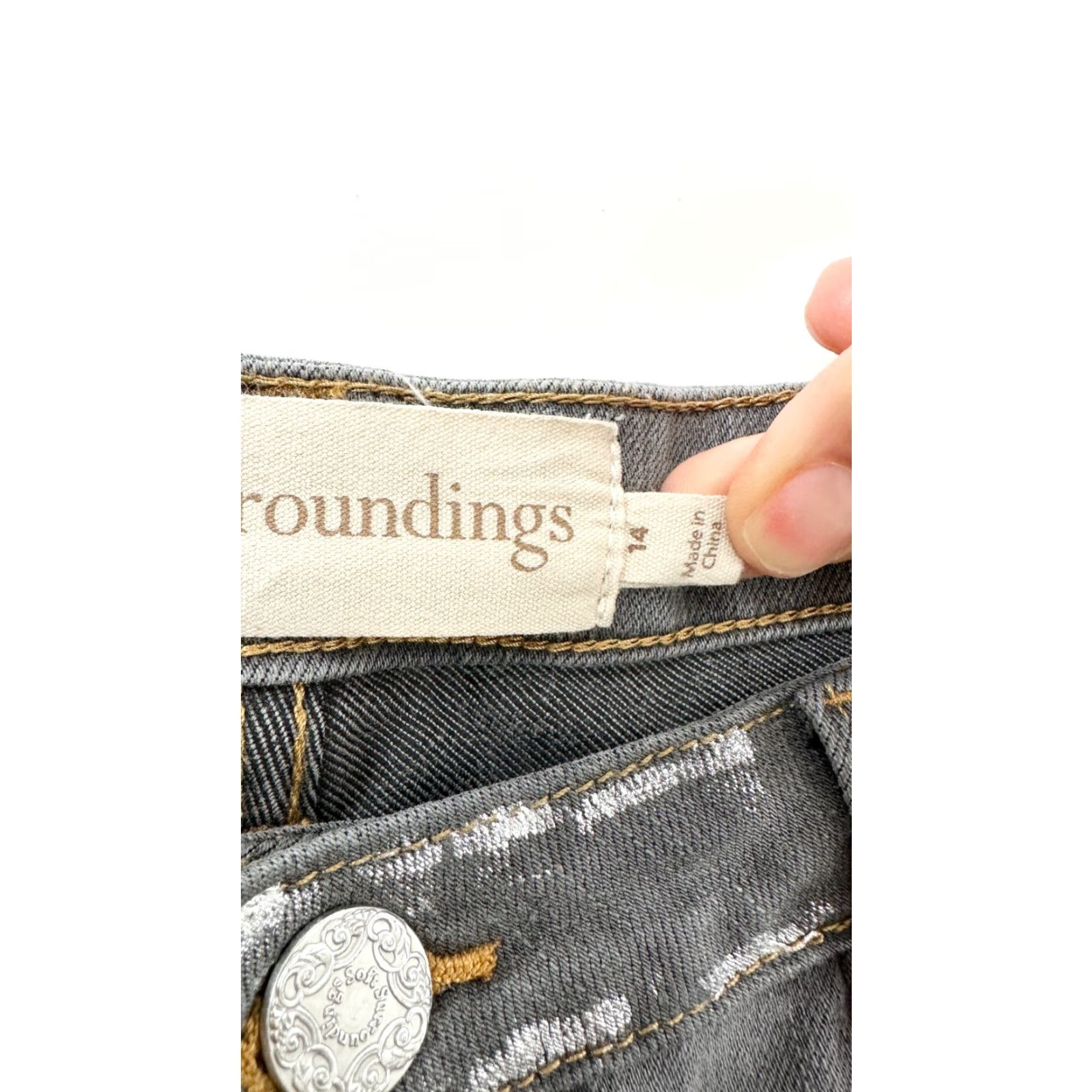 Soft Surroundings Soft Surroundings Jeans Womens 14 Gray Denim High Rise Relaxed Fit 5-Pocket Straight Size 36" / US 14 / IT 50 - 4 Thumbnail