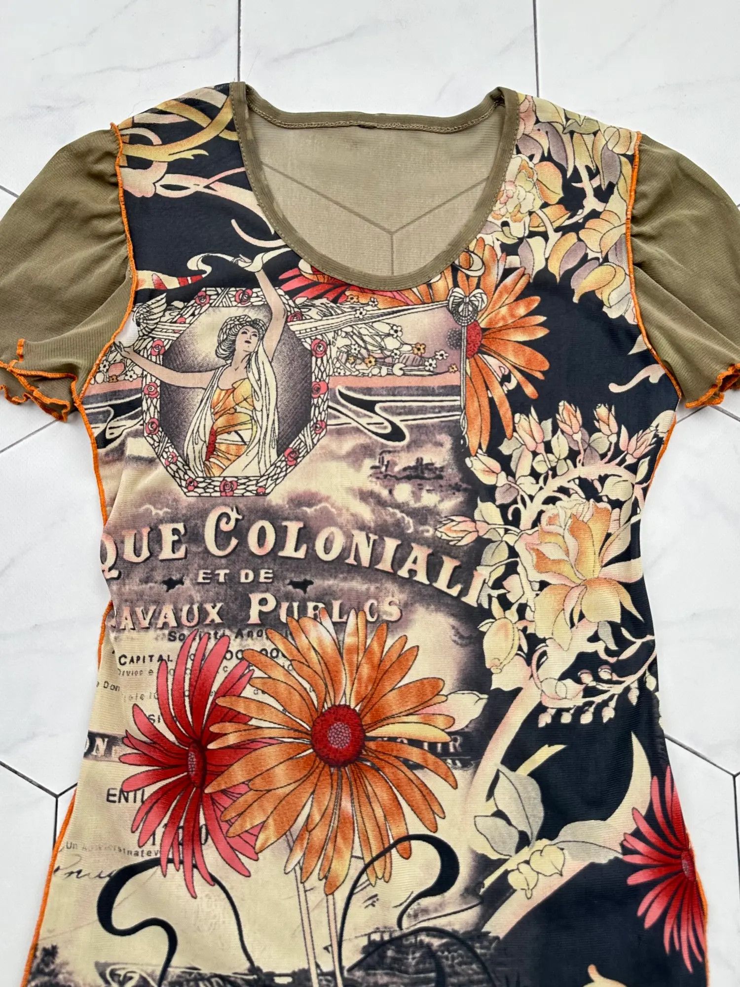 Japanese Brand Vintage Mesh Printed Tee (B374)D15E2 Size S / US 4 / IT 40 - 2 Thumbnail