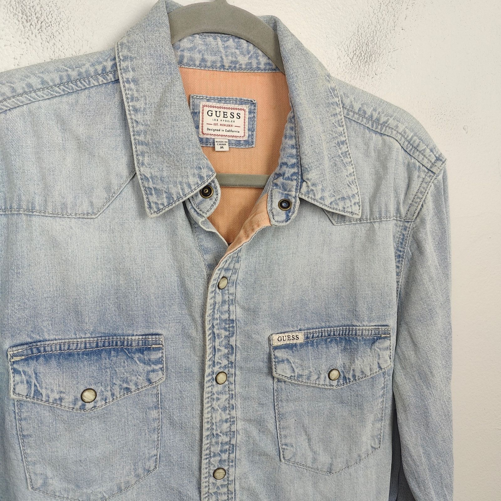 Guess Vintage Y2K Guess Denim Pearl Snap Shirt Mens Medium Size US M / EU 48-50 / 2 - 2 Thumbnail