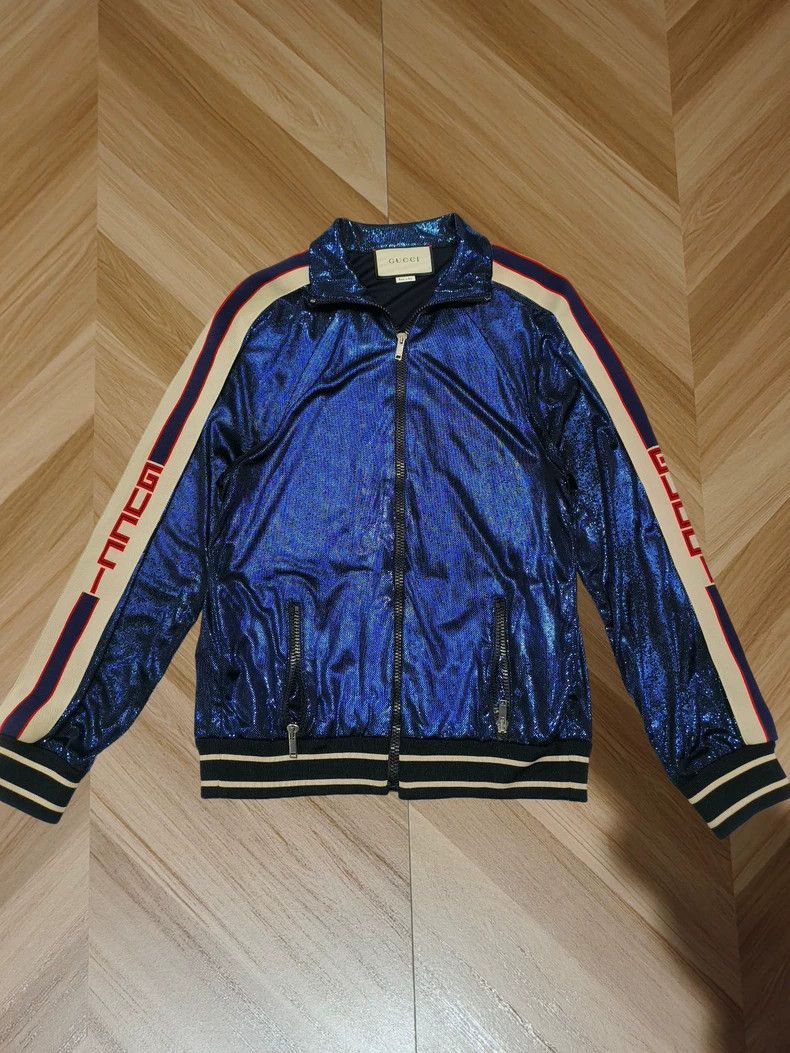 Gucci Gucci Blue glossy zipper jacket Size US S / EU 44-46 / 1 - 1 Thumbnail