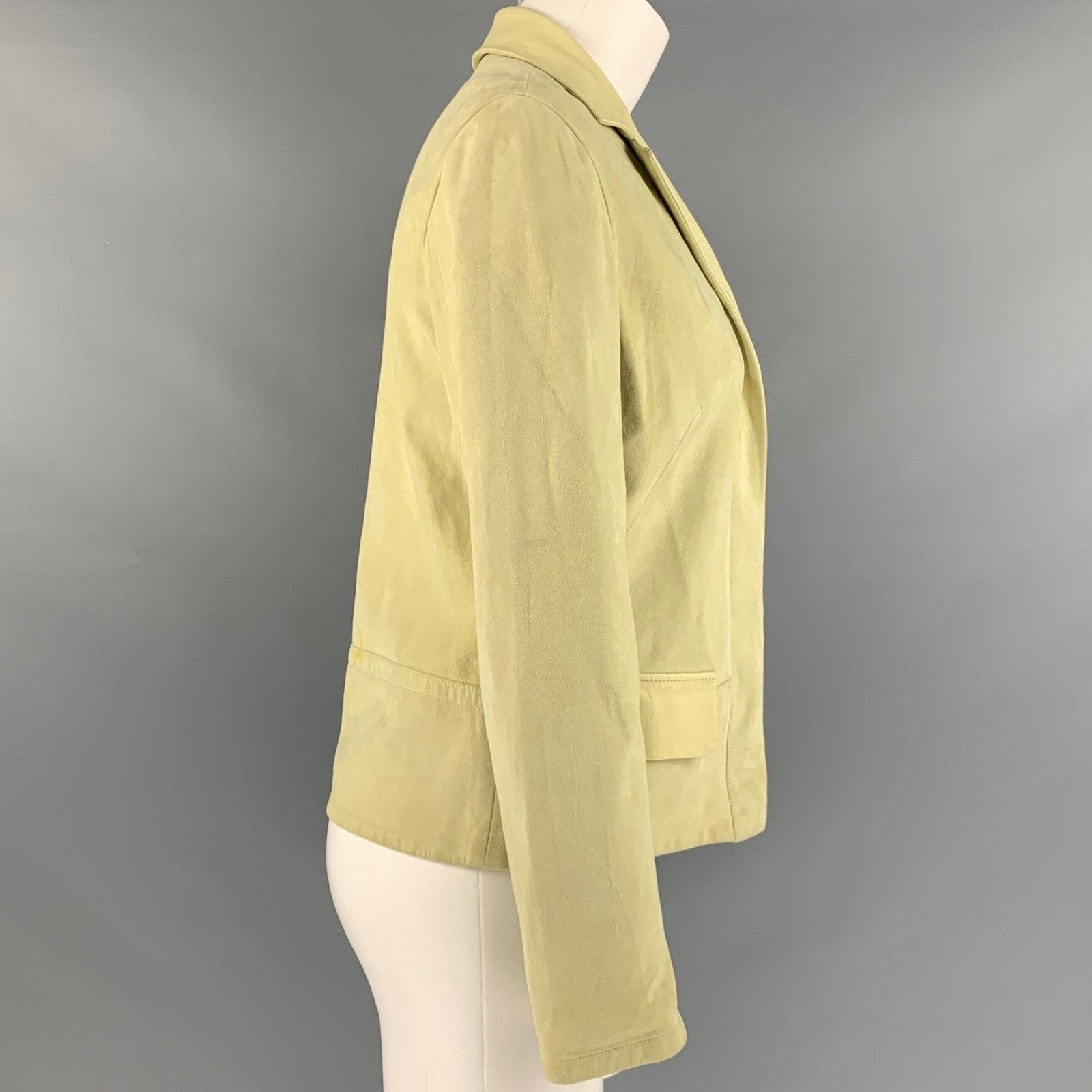 Other NO BRAND Size S Yellow Suede Reversible Jacket Blazer Size S / US 4 / IT 40 - 7 Thumbnail